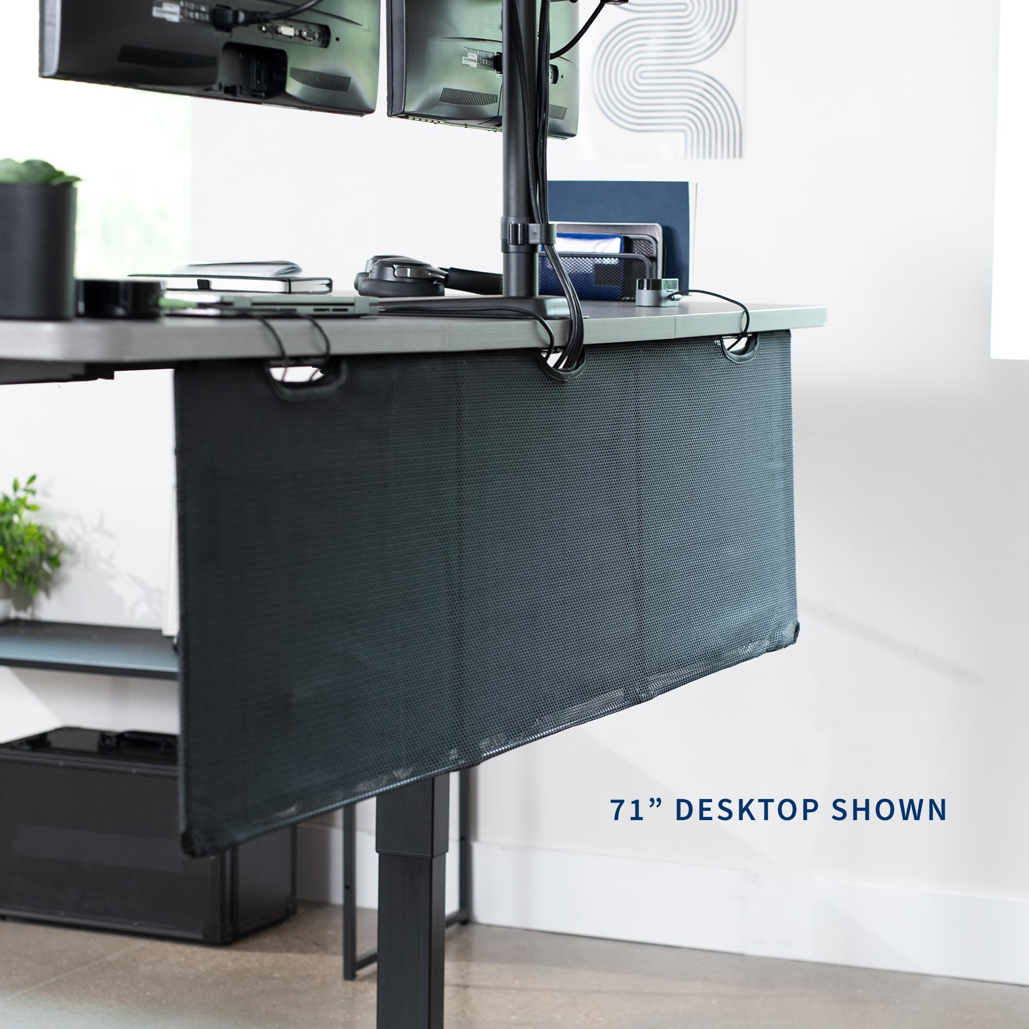 Foto 2 | Faldón De Escritorio Vivo Desk-skirt-60 Para Debajo Del Escritorio, Privacidad, Negro, 60 Cm - Venta Internacional.