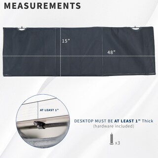 Foto 3 | Faldón De Escritorio Vivo Desk-skirt-48 Negro De 122 Cm Con Gestión De Cables - Venta Internacional.