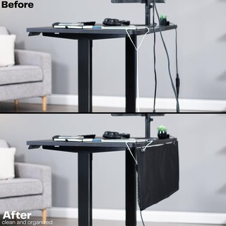 Foto 5 | Faldón De Escritorio Vivo Desk-skirt-48 Negro De 122 Cm Con Gestión De Cables - Venta Internacional.