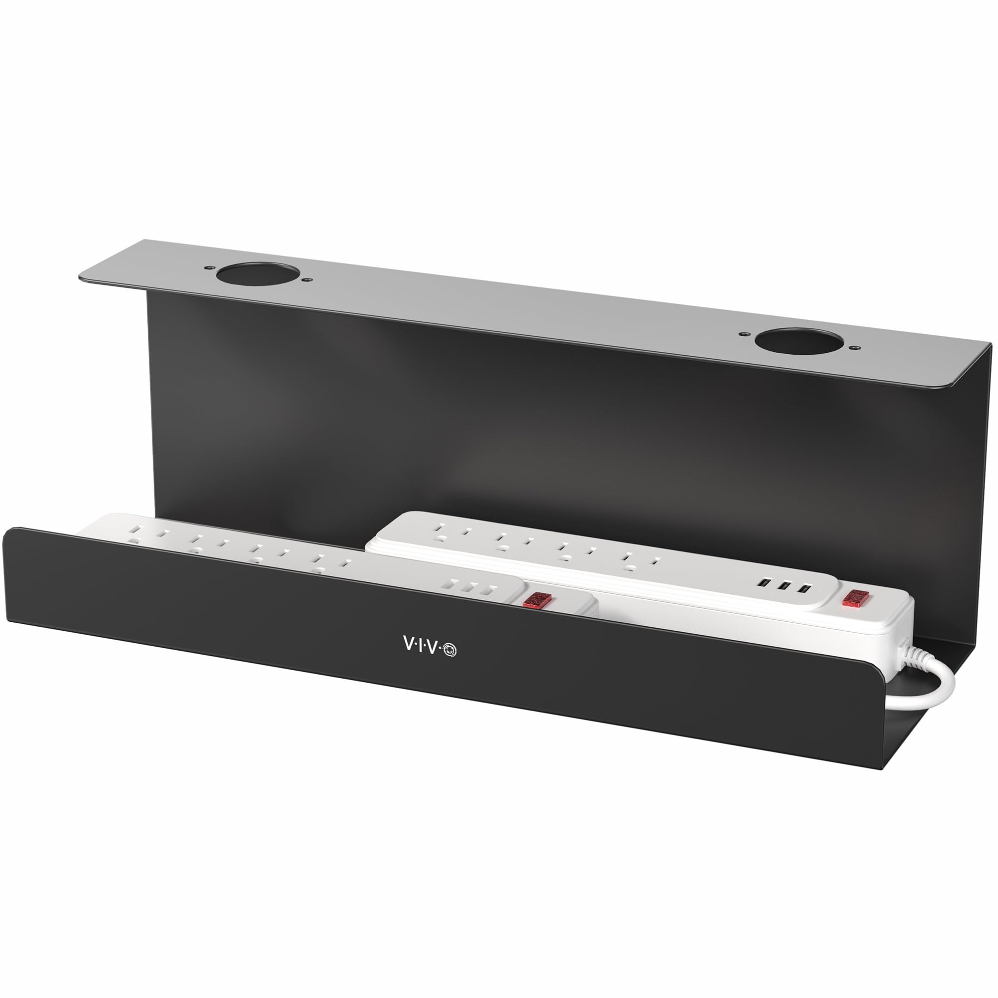 Foto 1 | Bandeja De Gestión De Cables Vivo Para Debajo Del Escritorio, Extra Profunda, 43 Cm, Negra - Venta Internacional.