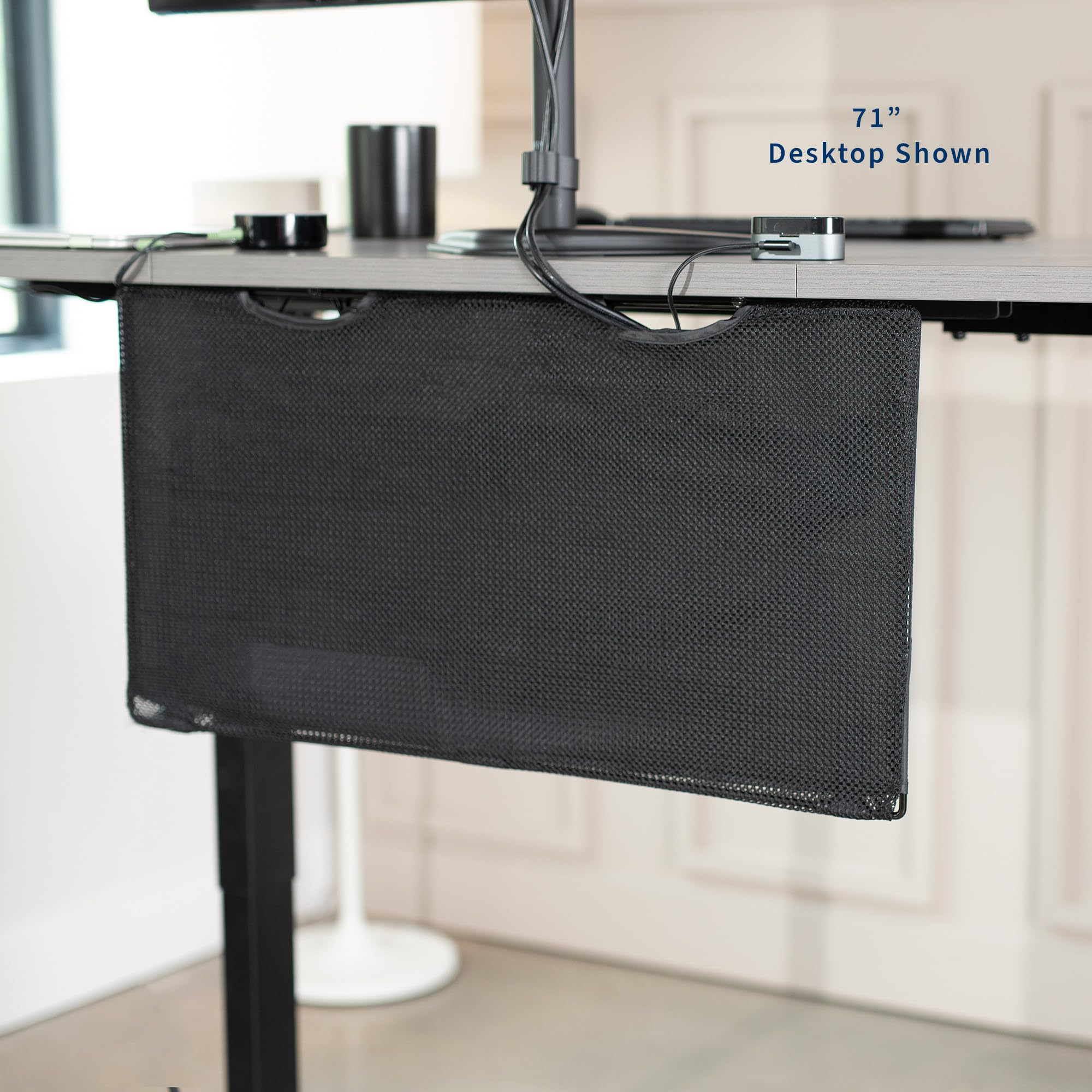 Foto 3 pulgar | Faldón De Escritorio Vivo Desk-skirt-30 Negro De 76 X 38 Cm Con Administrador De Cables - Venta Internacional.