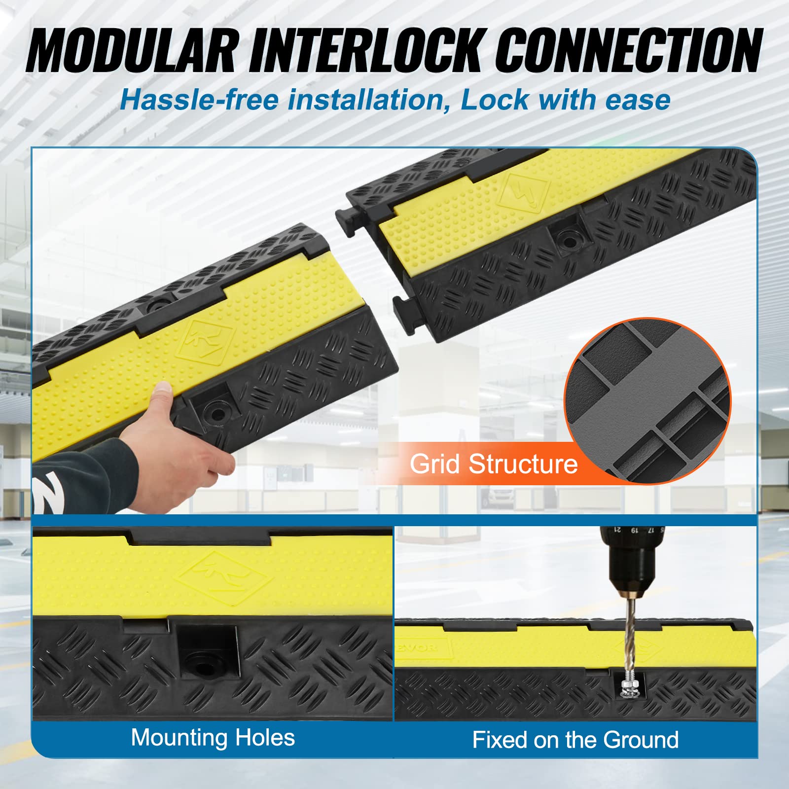 Foto 7 pulgar | Protector De Cable Ramp Vevor De 2 Canales, Capacidad De 12000 Libras - Venta Internacional.