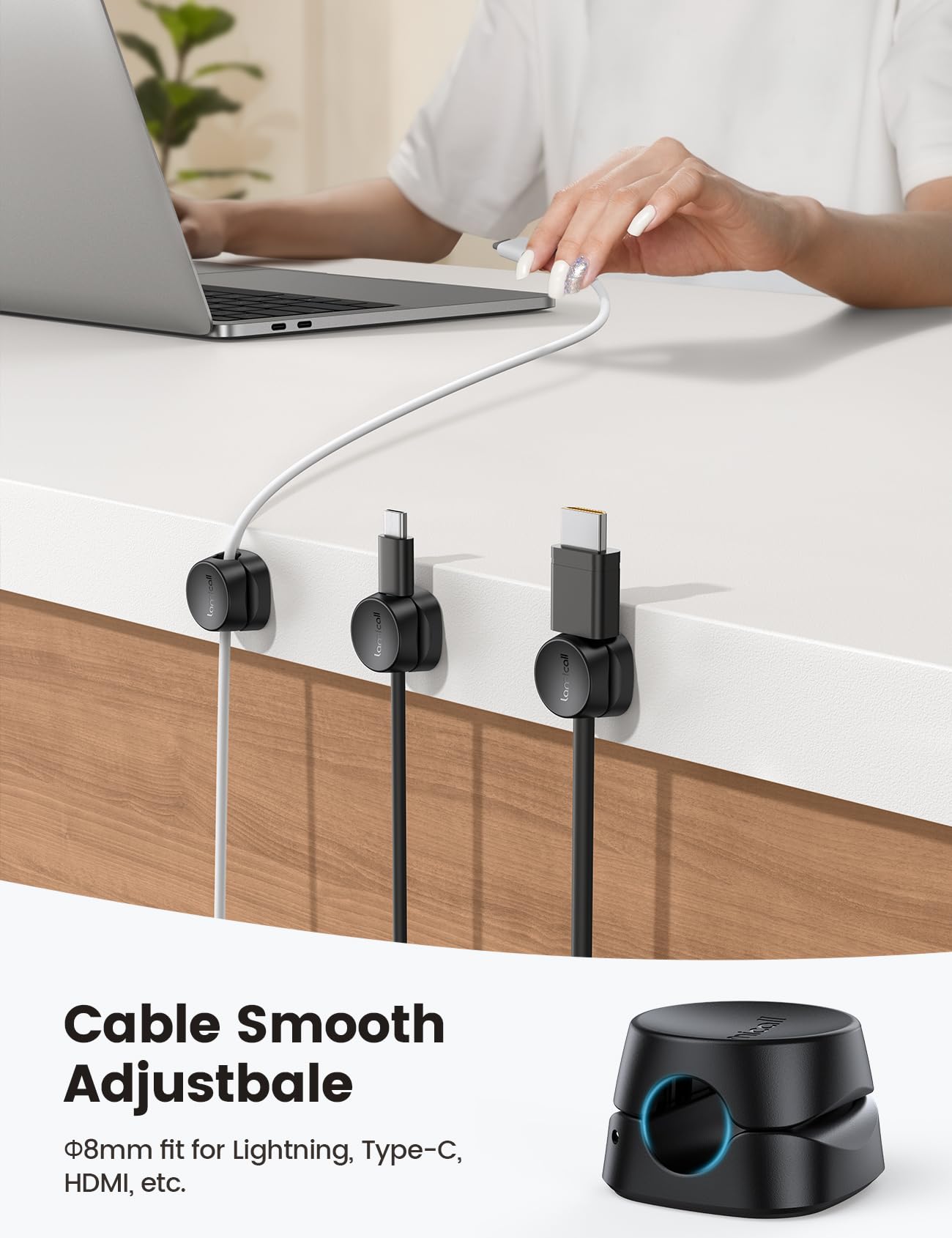 Foto 6 pulgar | Cord Organizer Lamicall Spring, Clips Para Sujetacables, Paquete De 6 - Venta Internacional.