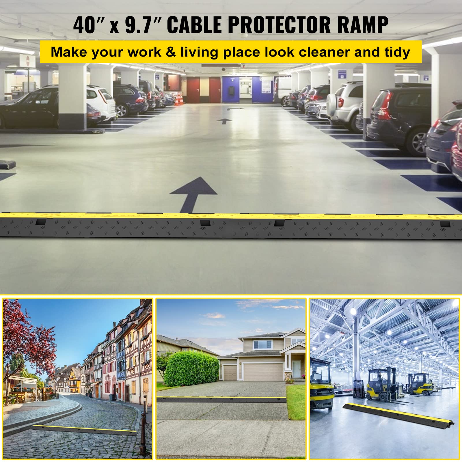 Foto 2 | Protector De Cable Ramp Vevor, 2 Canales, Goma, 5 Paquetes - Venta Internacional.