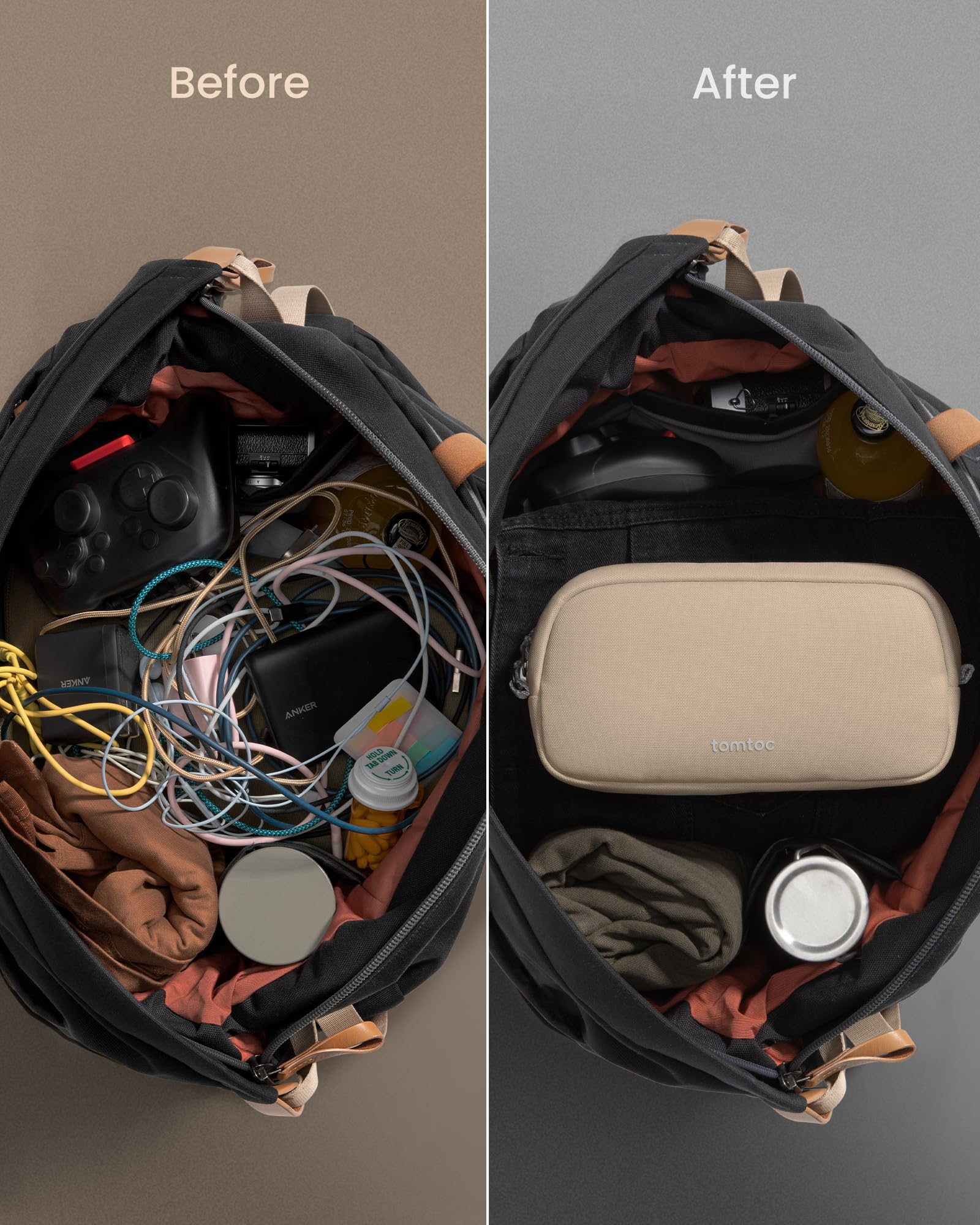 Foto 4 | Estuche De Viaje Tomtoc Electronics Organizer Resistente Al Agua - Venta Internacional.