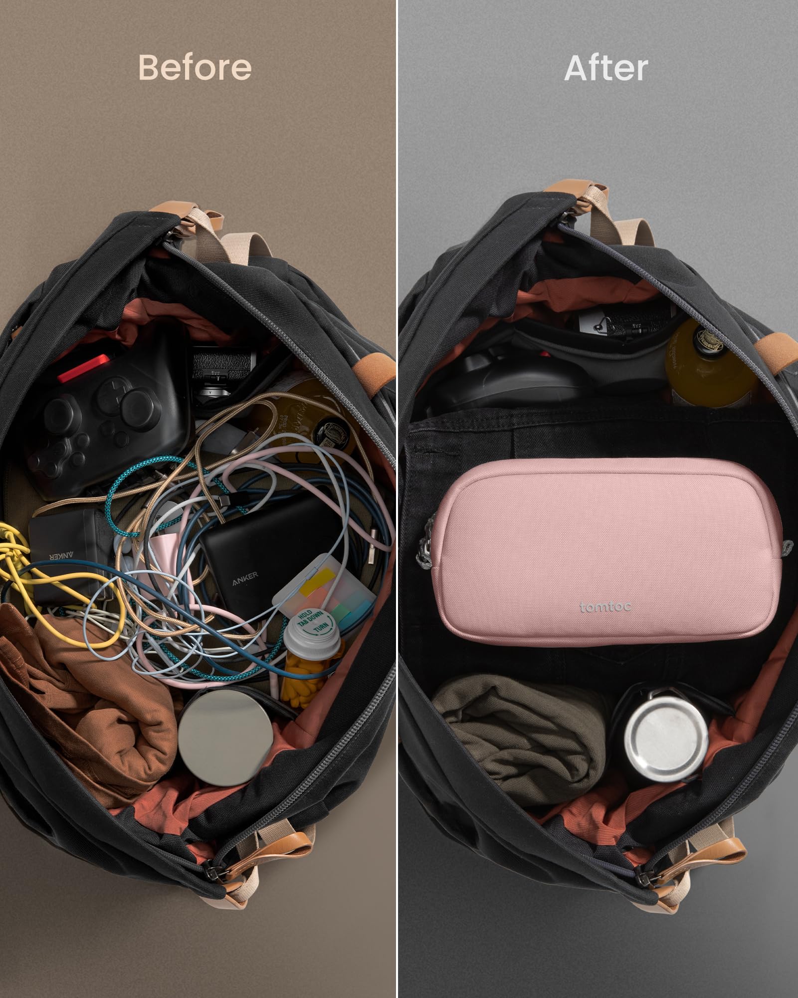Foto 4 | Estuche De Viaje Tomtoc Electronics Organizer Resistente Al Agua - Venta Internacional.