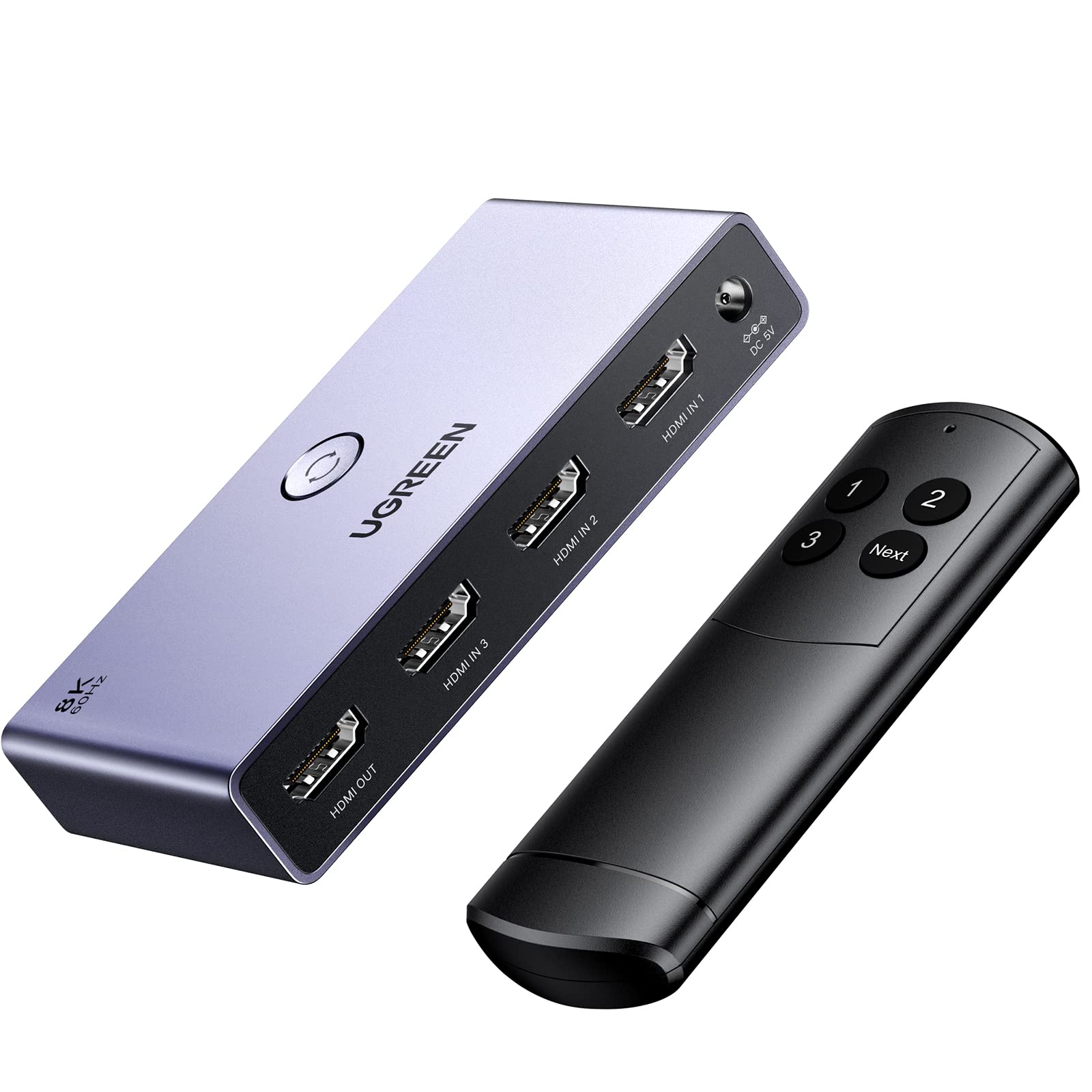 Foto 1 | Conmutador Hdmi Ugreen De Aluminio Ultra Hd 8k @60hz, 3 En 1, Salida Con Control Remoto - Venta Internacional.