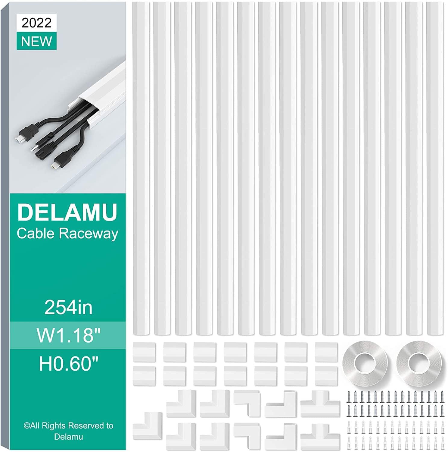 Foto 2 pulgar | Cubiertas De Cable Hider Delamu Cord Hider De 6 M Para Tv De Pared - Venta Internacional.