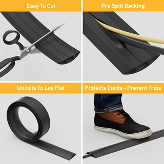 Foto 2 | Protector De Cable De Suelo D-line De 6 Pies, Negro - Venta Internacional.