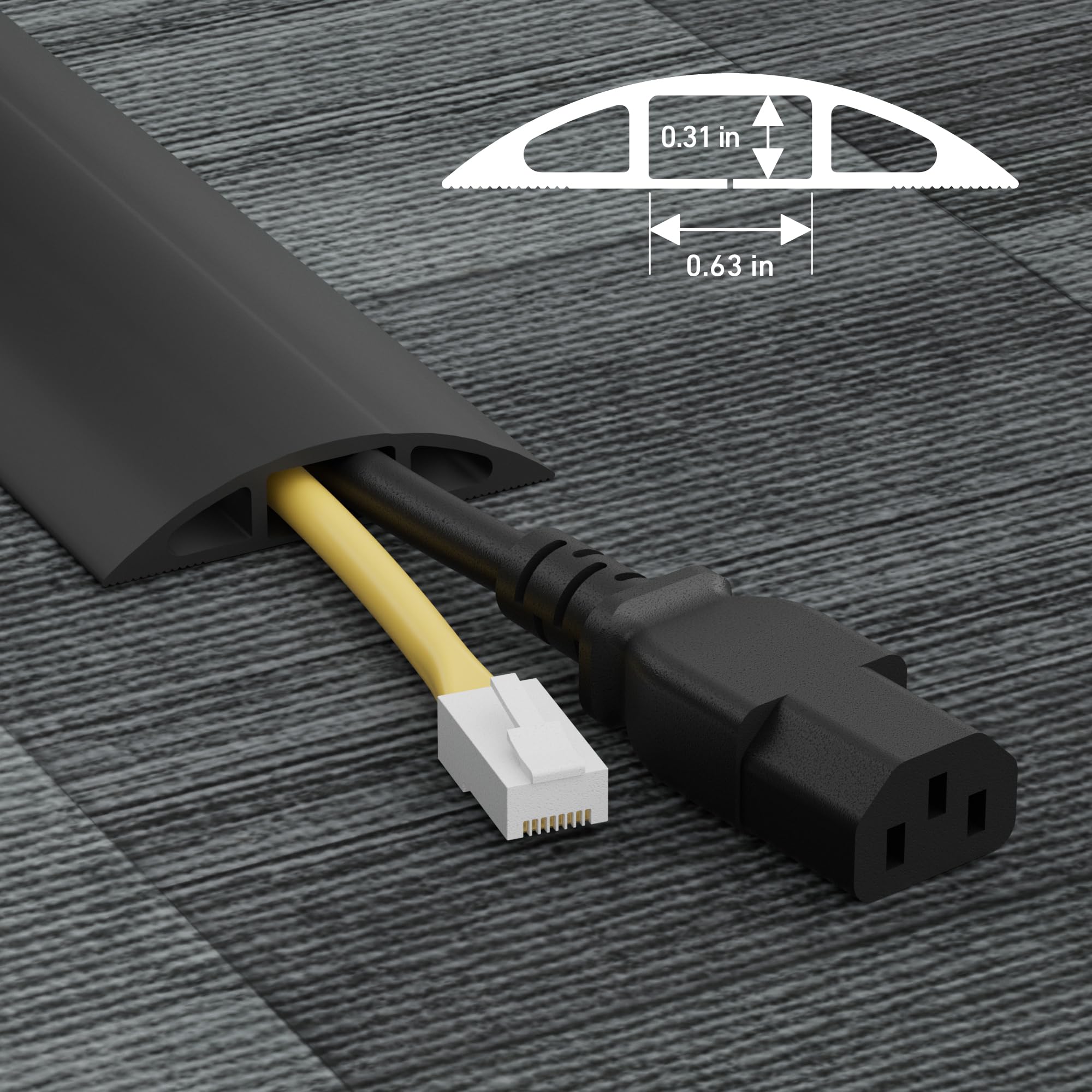 Foto 4 pulgar | Protector De Cable De Suelo D-line De 6 Pies, Negro - Venta Internacional.