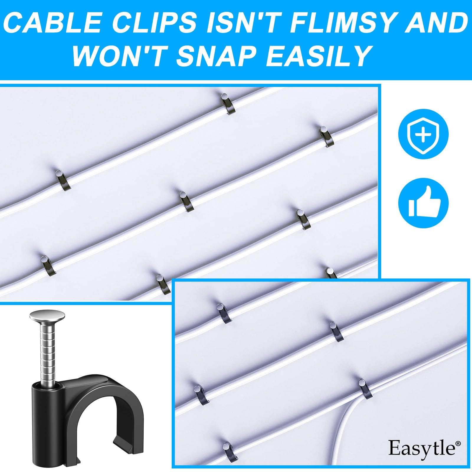Foto 7 pulgar | Clips Easytle Black Para Gestión De Cables, 400 Unidades, Color Negro - Venta Internacional.