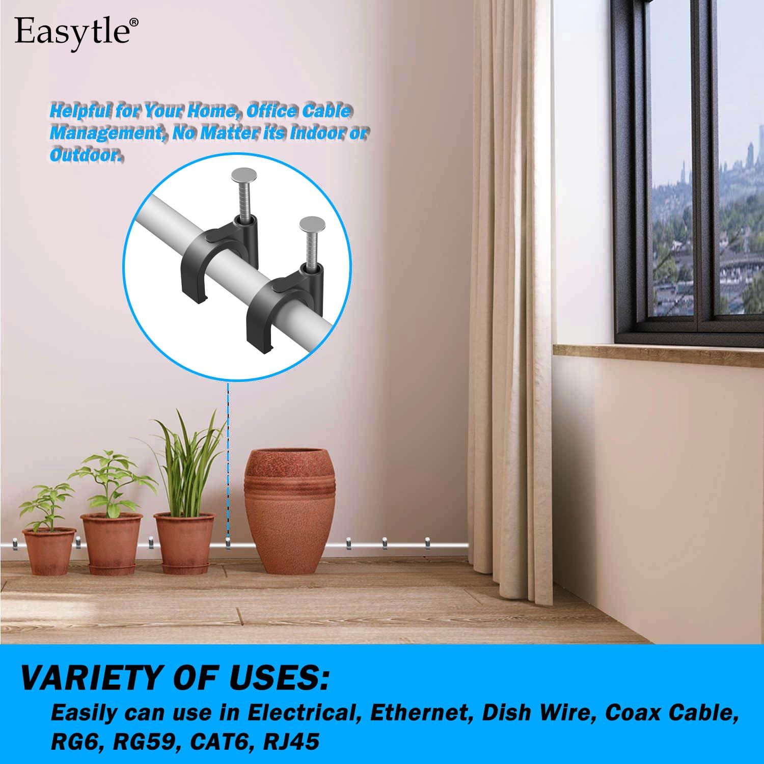 Foto 8 pulgar | Clips Easytle Black Para Gestión De Cables, 400 Unidades, Color Negro - Venta Internacional.