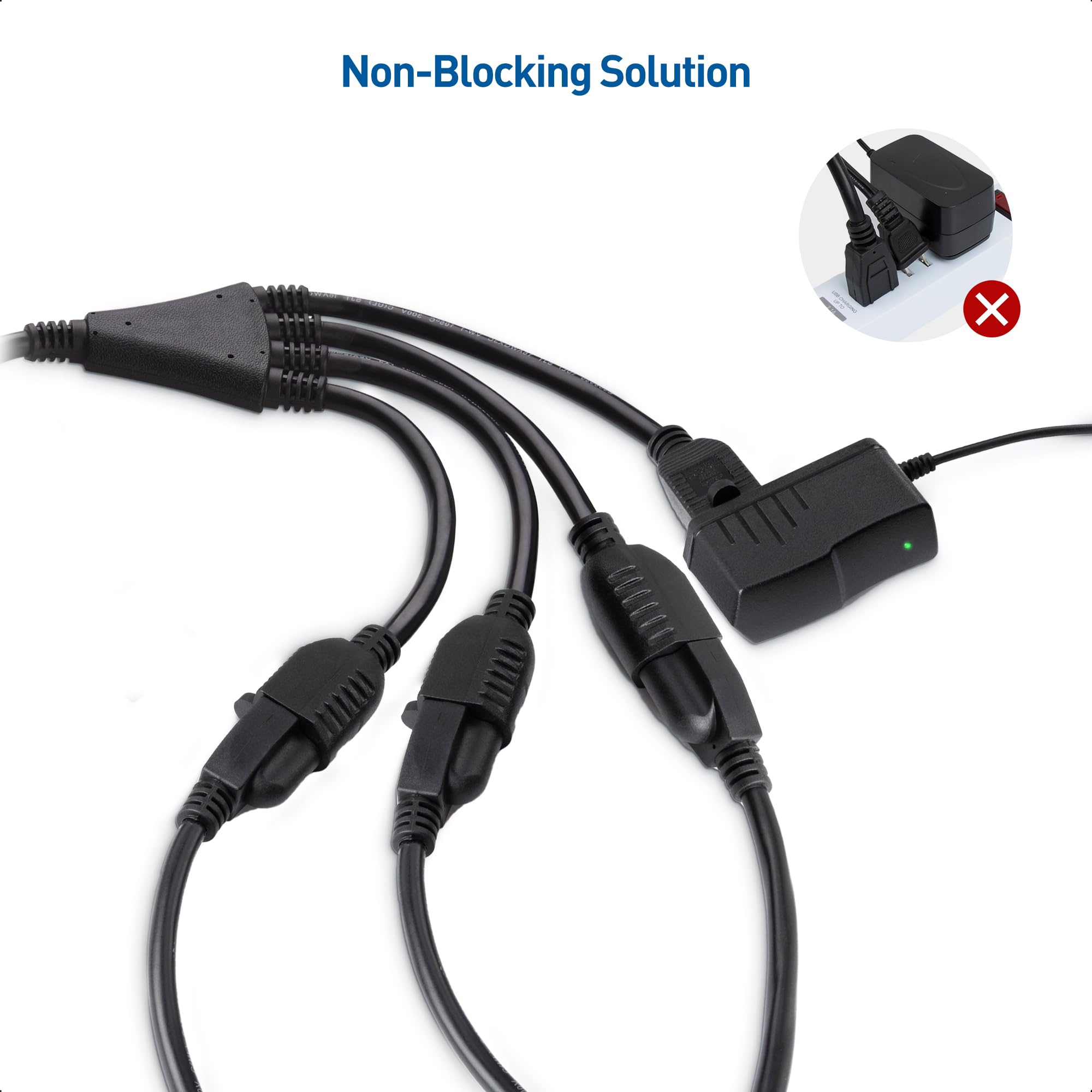 Foto 4 pulgar | Cable Divisor De Alimentación Cable Matters, Paquete De 2, 4 Salidas, 1.5 Pies - Venta Internacional.