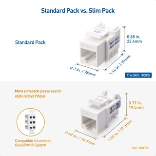 Foto 2 | Keystone Jack Cable Matters Cat6, Paquete De 10 Unidades, Con Certificación Ul, Color Blanco - Venta Internacional.