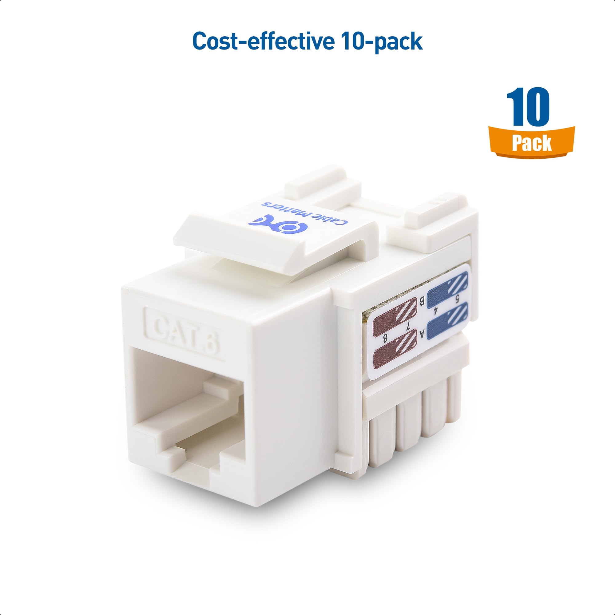 Foto 7 | Keystone Jack Cable Matters Cat6, Paquete De 10 Unidades, Con Certificación Ul, Color Blanco - Venta Internacional.