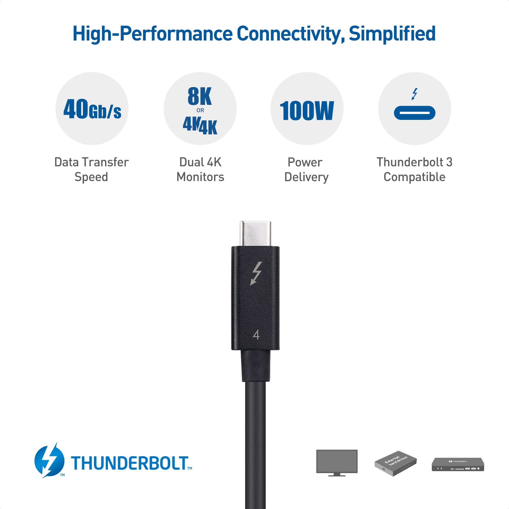 Foto 4 pulgar | Cable Thunderbolt 4 Matters De 40 Gbps, 2 M Con Carga De 100 W - Venta Internacional.
