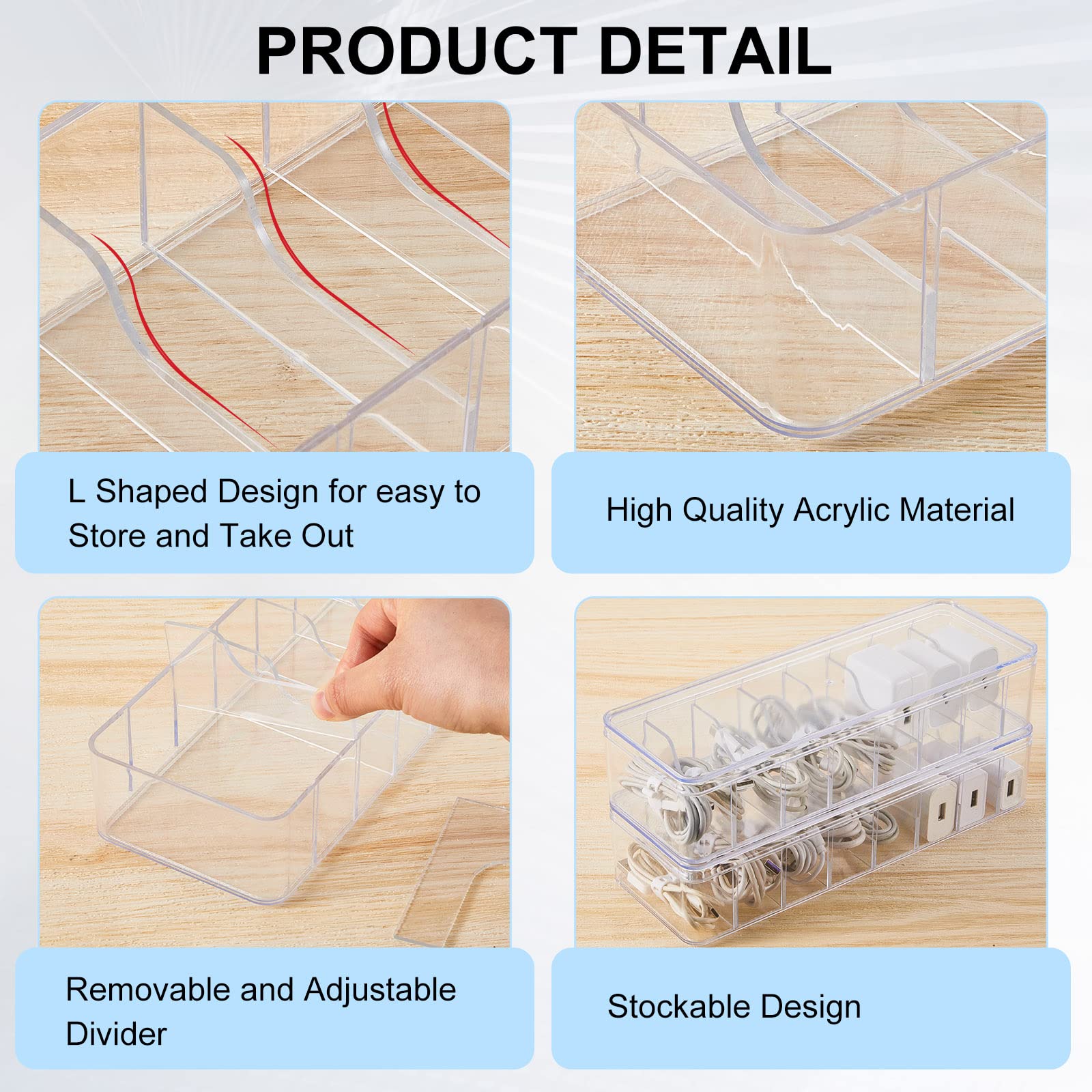 Foto 3 | Organizador De Cables Tatuo, 4 Unidades Con 40 Bridas De Plástico Transparente - Venta Internacional.