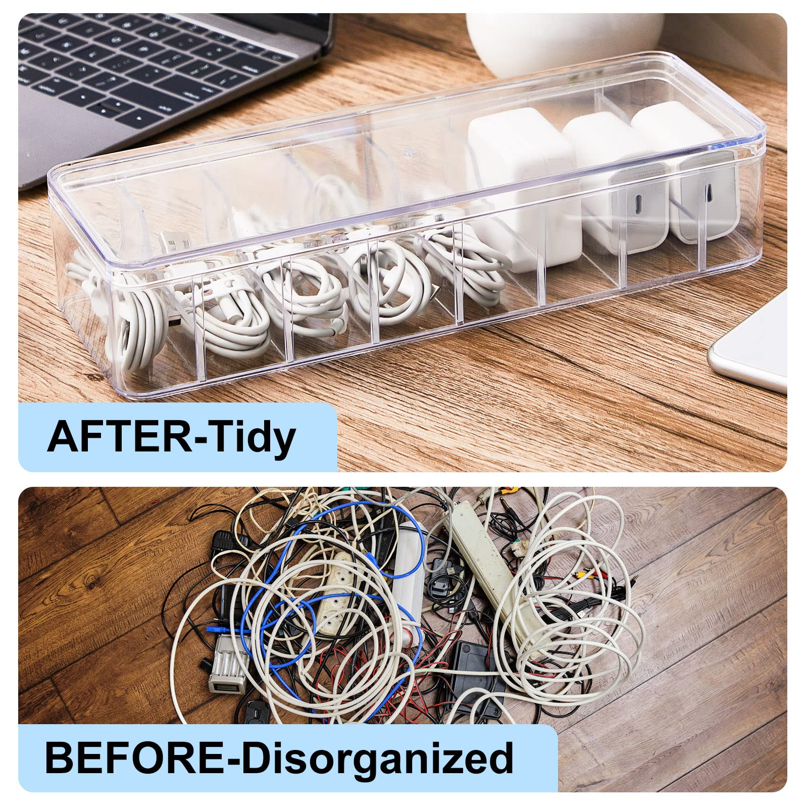 Foto 5 pulgar | Organizador De Cables Tatuo, 4 Unidades Con 40 Bridas De Plástico Transparente - Venta Internacional.