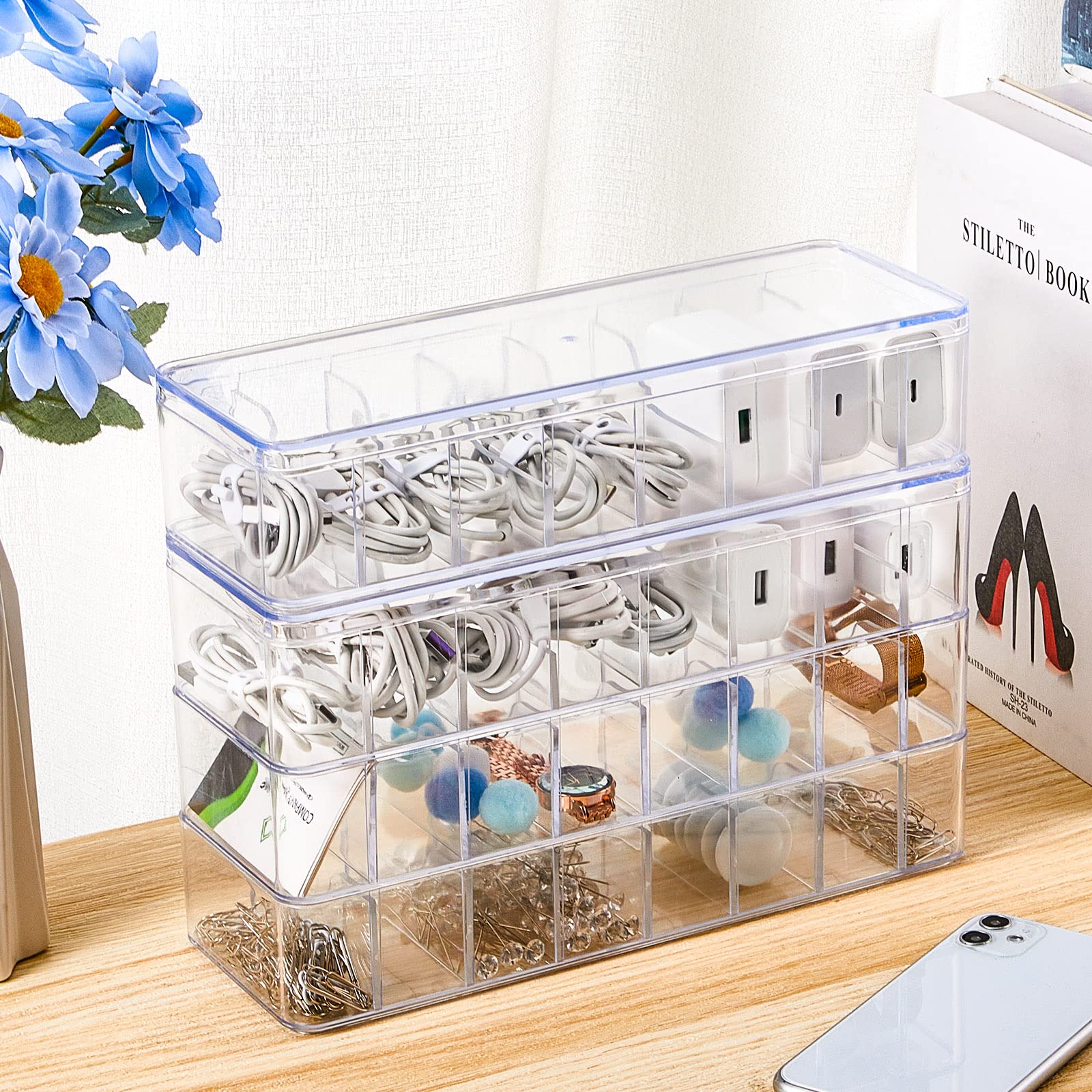 Foto 7 pulgar | Organizador De Cables Tatuo, 4 Unidades Con 40 Bridas De Plástico Transparente - Venta Internacional.