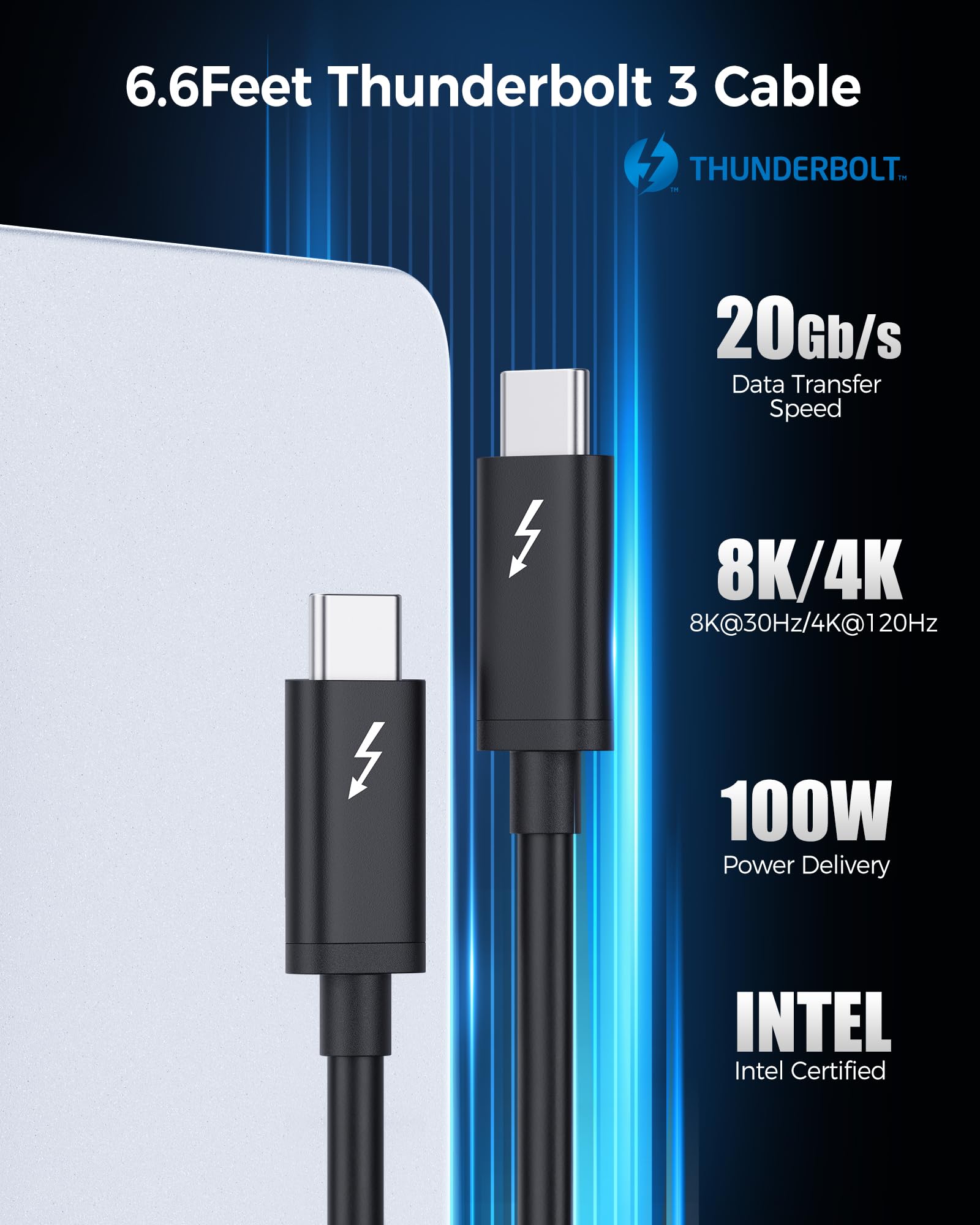 Foto 3 pulgar | Cable Thunderbolt 3 Matters Usb-c De 20 Gbps, 2 M, Negro - Venta Internacional.
