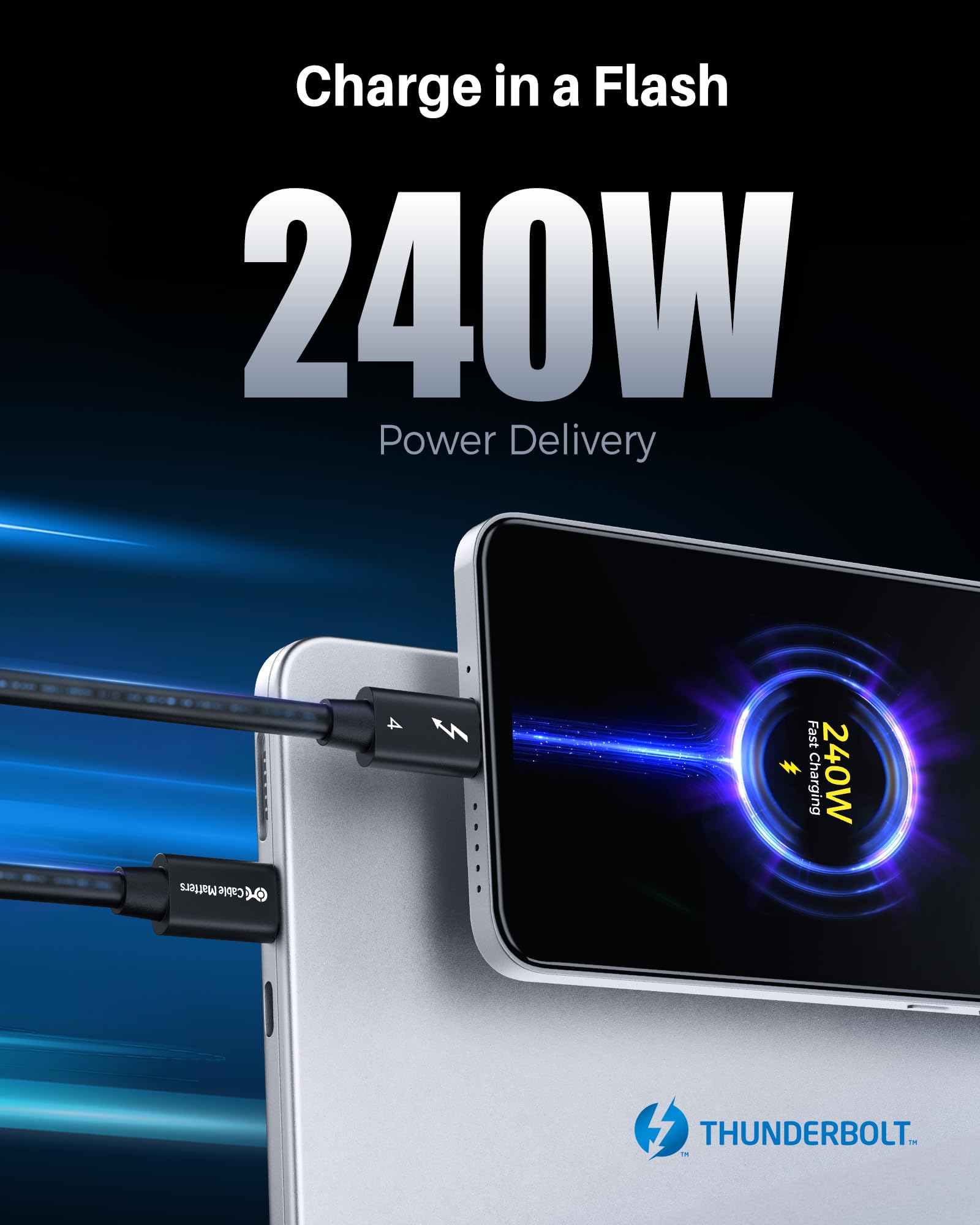 Foto 5 pulgar | Cable Thunderbolt 4 Matters De 0,3 M/1 Pie, Certificado Por Intel - Venta Internacional.