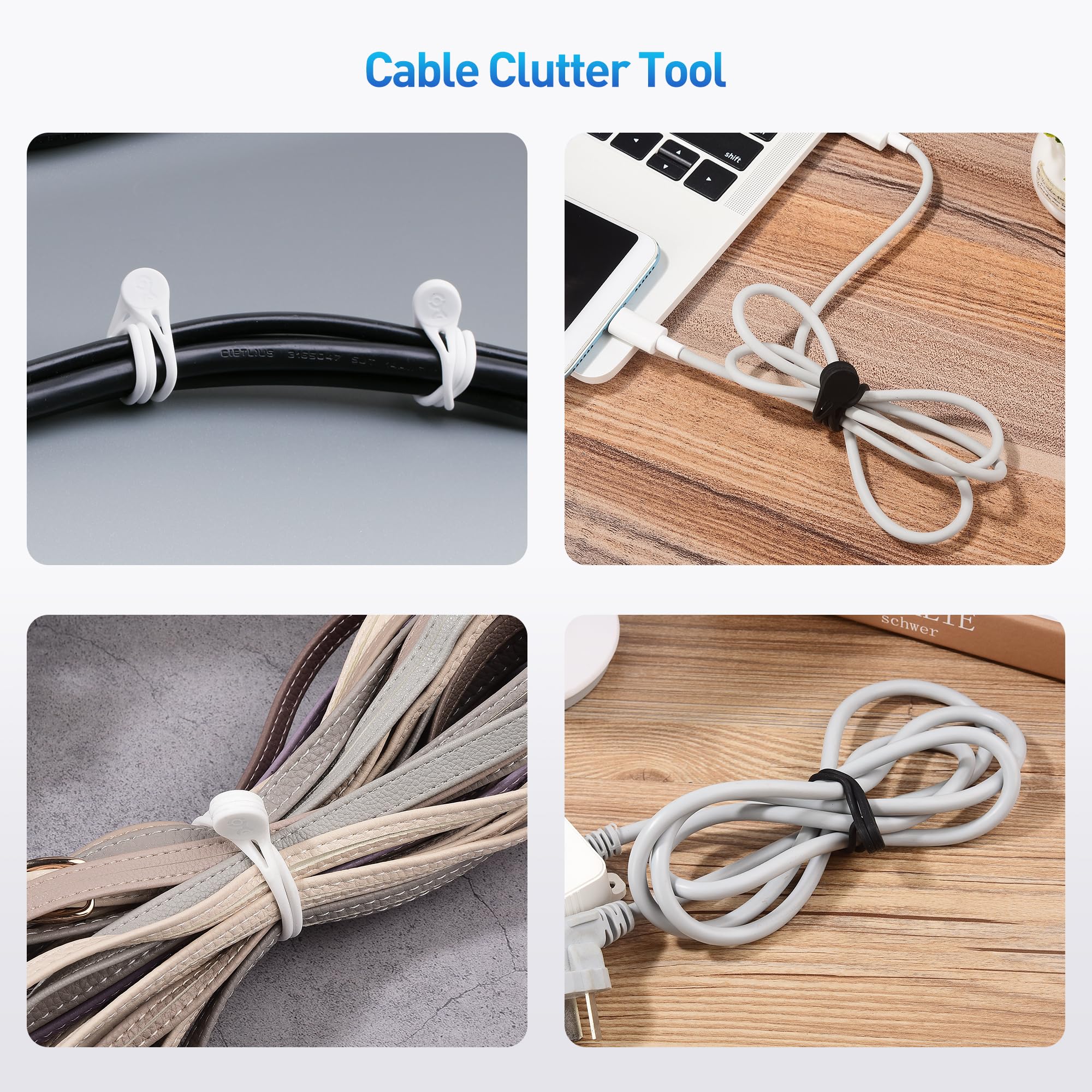 Foto 4 pulgar | Bridas Magnéticas De Silicona Cable Matters, Paquete De 20 Unidades, Negro/blanco - Venta Internacional.
