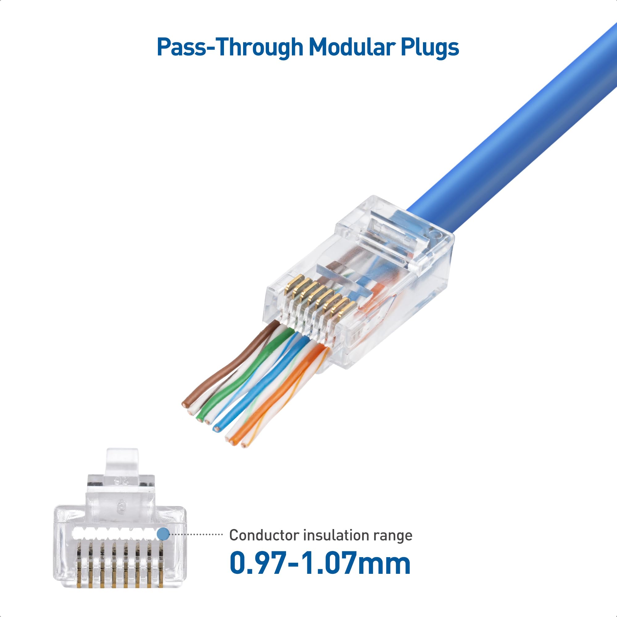 Foto 4 pulgar | Conectores Rj45 De Paso Directo Cat 6 De Cable Matters, Paquete De 50 - Venta Internacional.