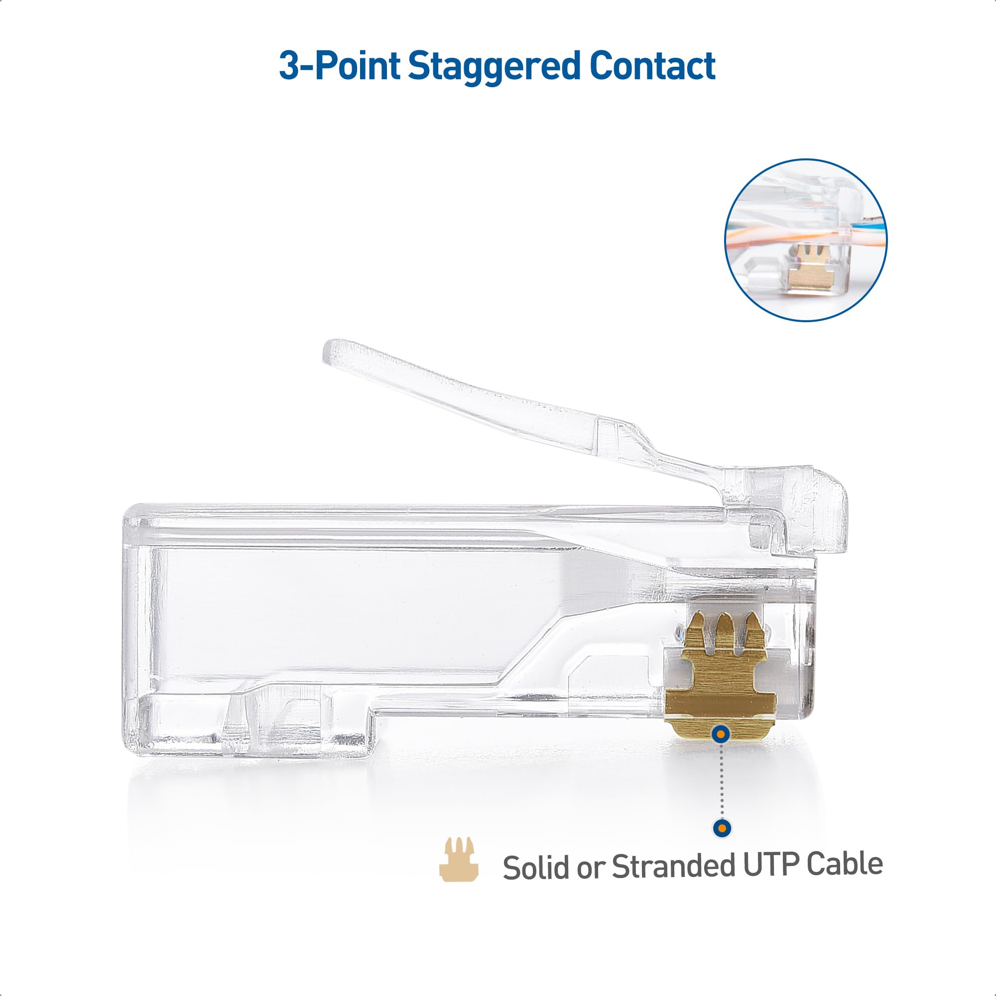 Foto 5 | Conectores Rj45 De Paso Directo Cat 6 De Cable Matters, Paquete De 50 - Venta Internacional.