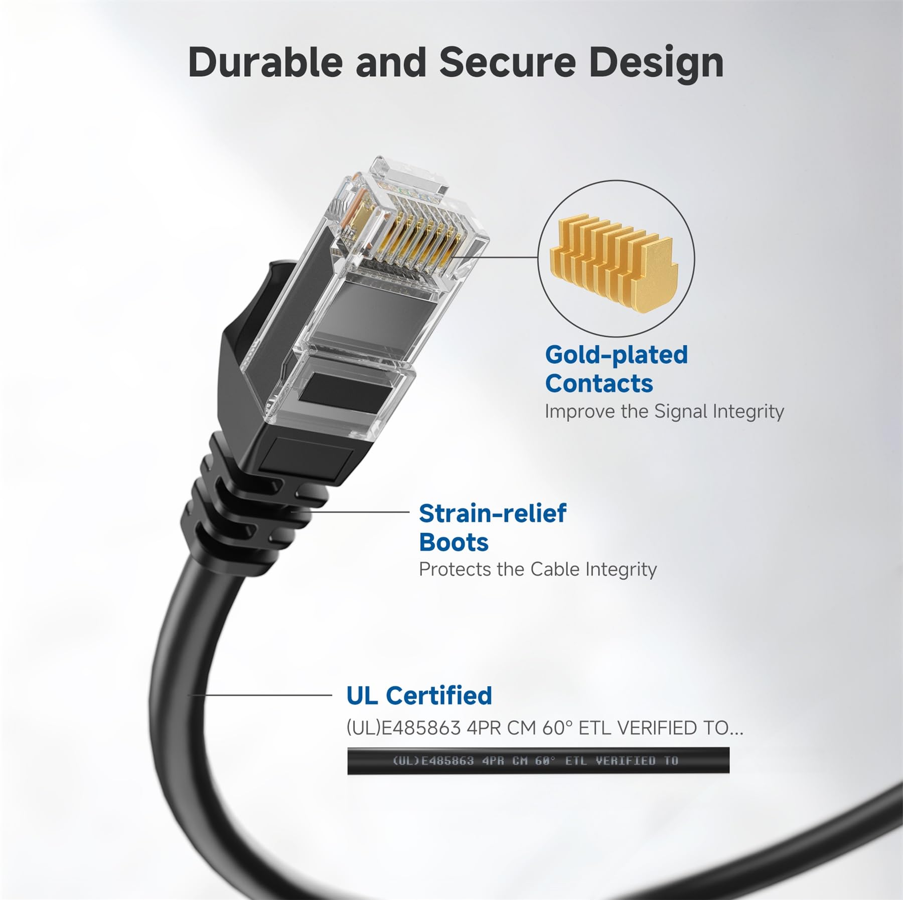 Foto 5 pulgar | Cable Ethernet Matters Cat 6, 10 Gbps, 75 Pies, Negro - Venta Internacional.