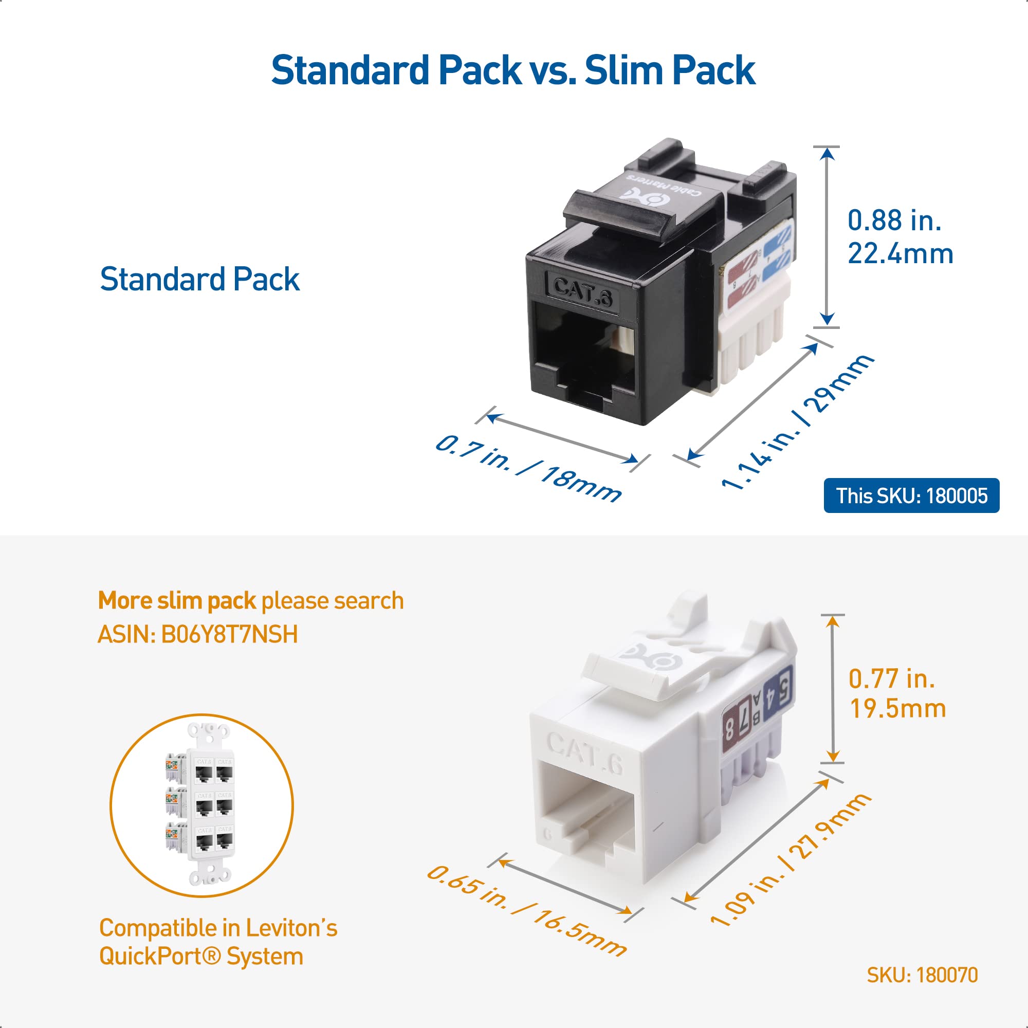 Foto 3 pulgar | Cable Keystone Jack Matters Cat6 De 10 Gbps, Paquete De 25 Unidades, Con Certificación Ul - Venta Internacional.