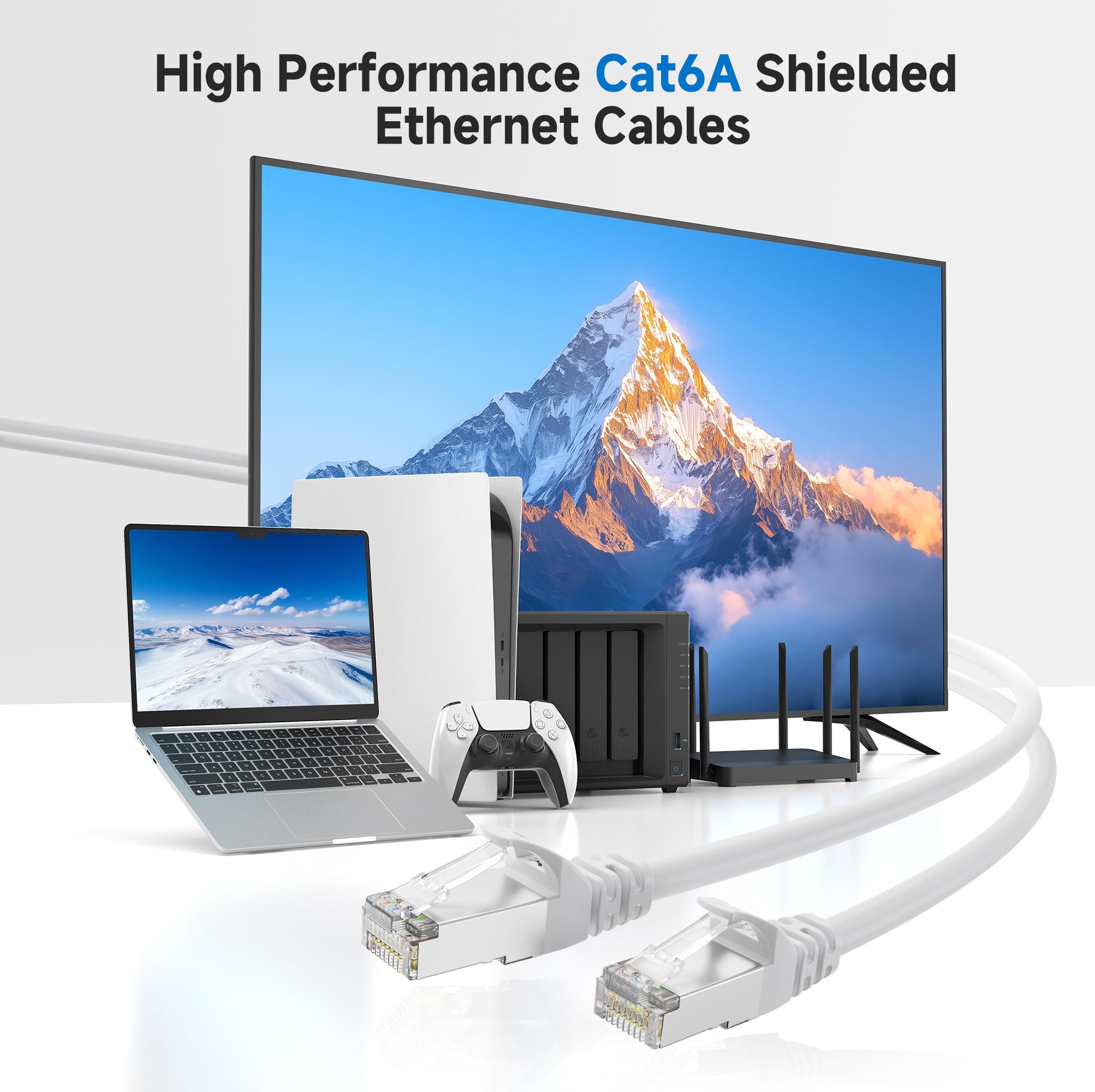 Foto 3 pulgar | Cable Ethernet Matters Cat 6a 10 Gbps 30 M, Color Blanco - Venta Internacional.