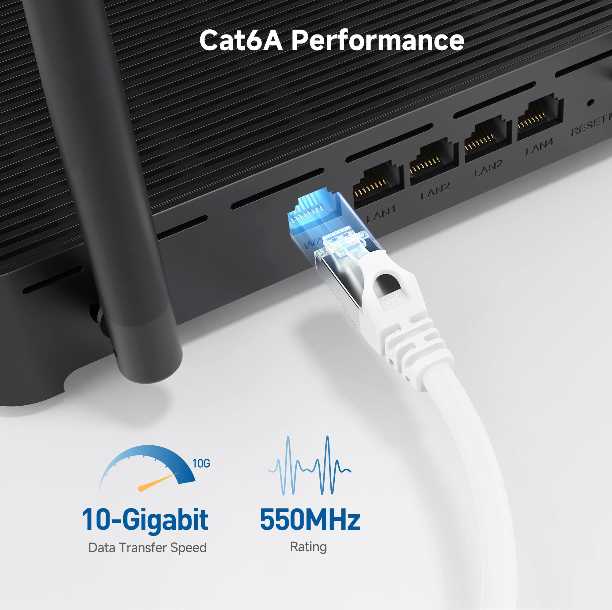 Foto 4 | Cable Ethernet Matters Cat 6a 10 Gbps 30 M, Color Blanco - Venta Internacional.