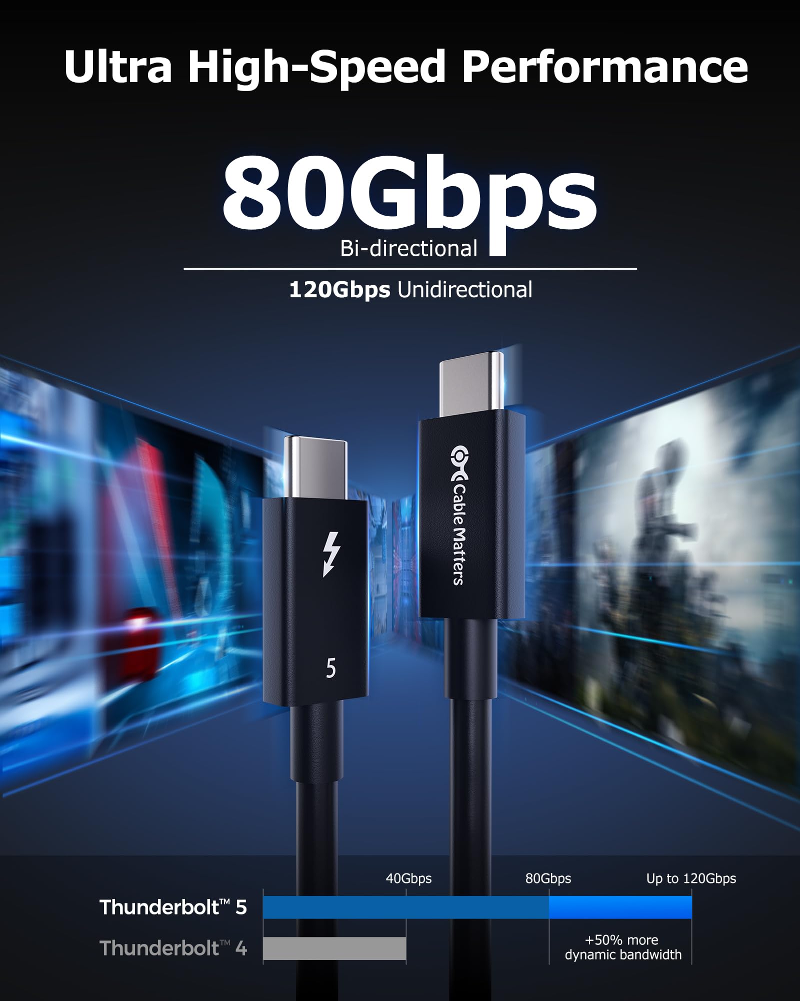 Foto 5 pulgar | Cable Thunderbolt 5 Matters, Certificado Intel, 0,5 M, Negro - Venta Internacional.