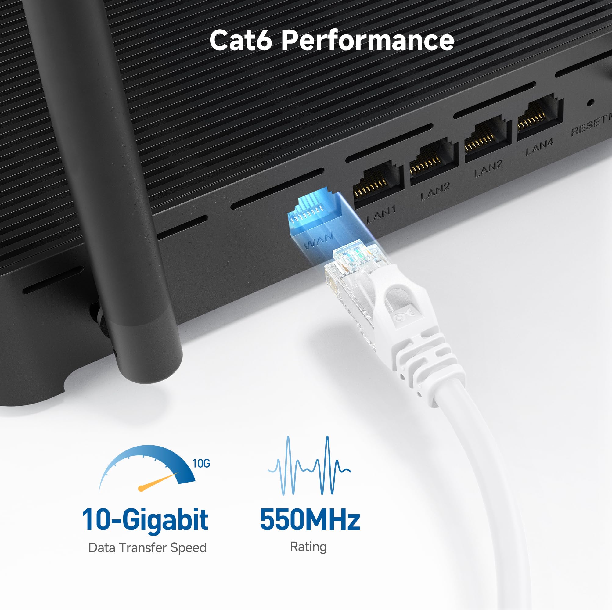 Foto 4 pulgar | Cable Ethernet Matters Cat 6, 10 Gbps, 35 Pies, Blanco - Venta Internacional.