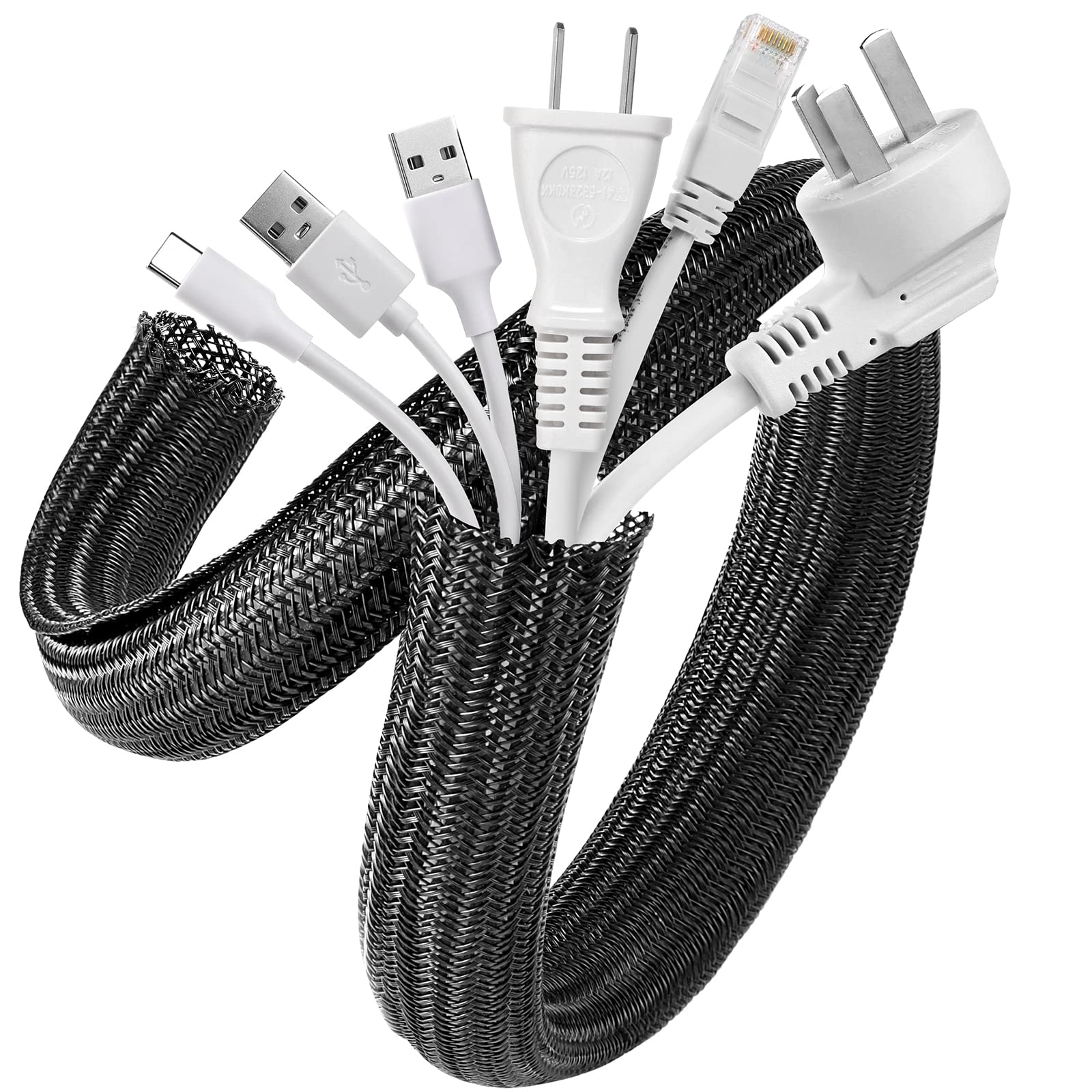 Foto 1 | Funda Para Cables Agptek, Paquete De 2, 5 Pies A 1.2 Pulgadas, Organizador De Cables Para Debajo Del - Venta Internac