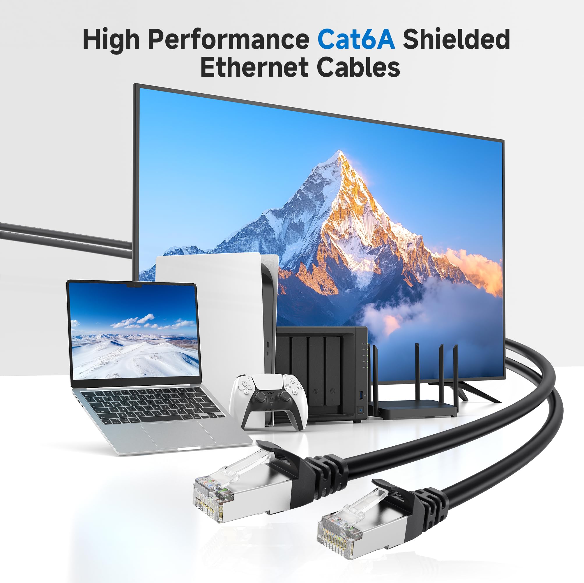 Foto 2 | Cable Ethernet Matters Cat 6a, 10 Gbps, 60 M, Blindado, Negro - Venta Internacional.