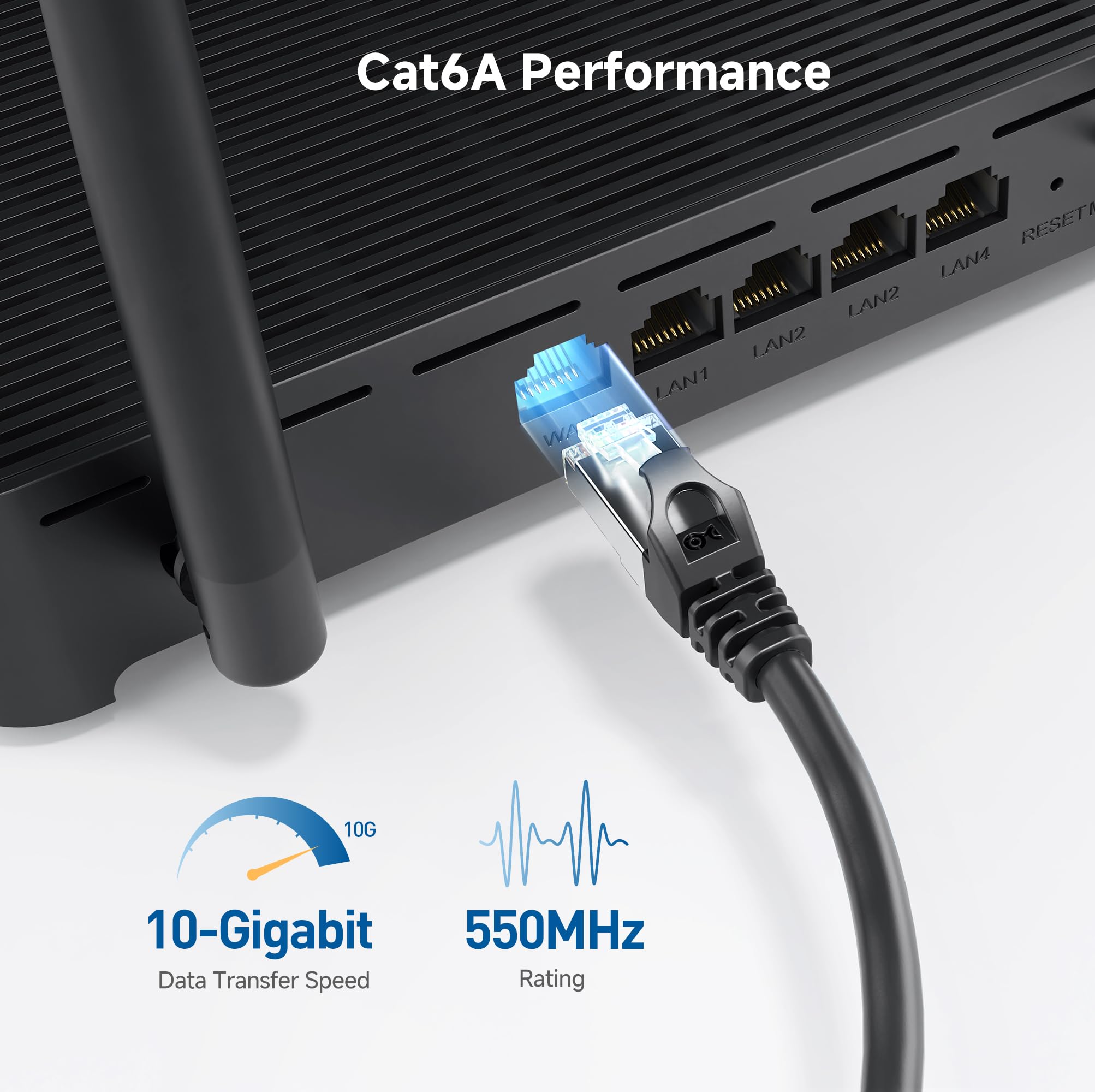 Foto 4 pulgar | Cable Ethernet Matters Cat 6a, 10 Gbps, 60 M, Blindado, Negro - Venta Internacional.