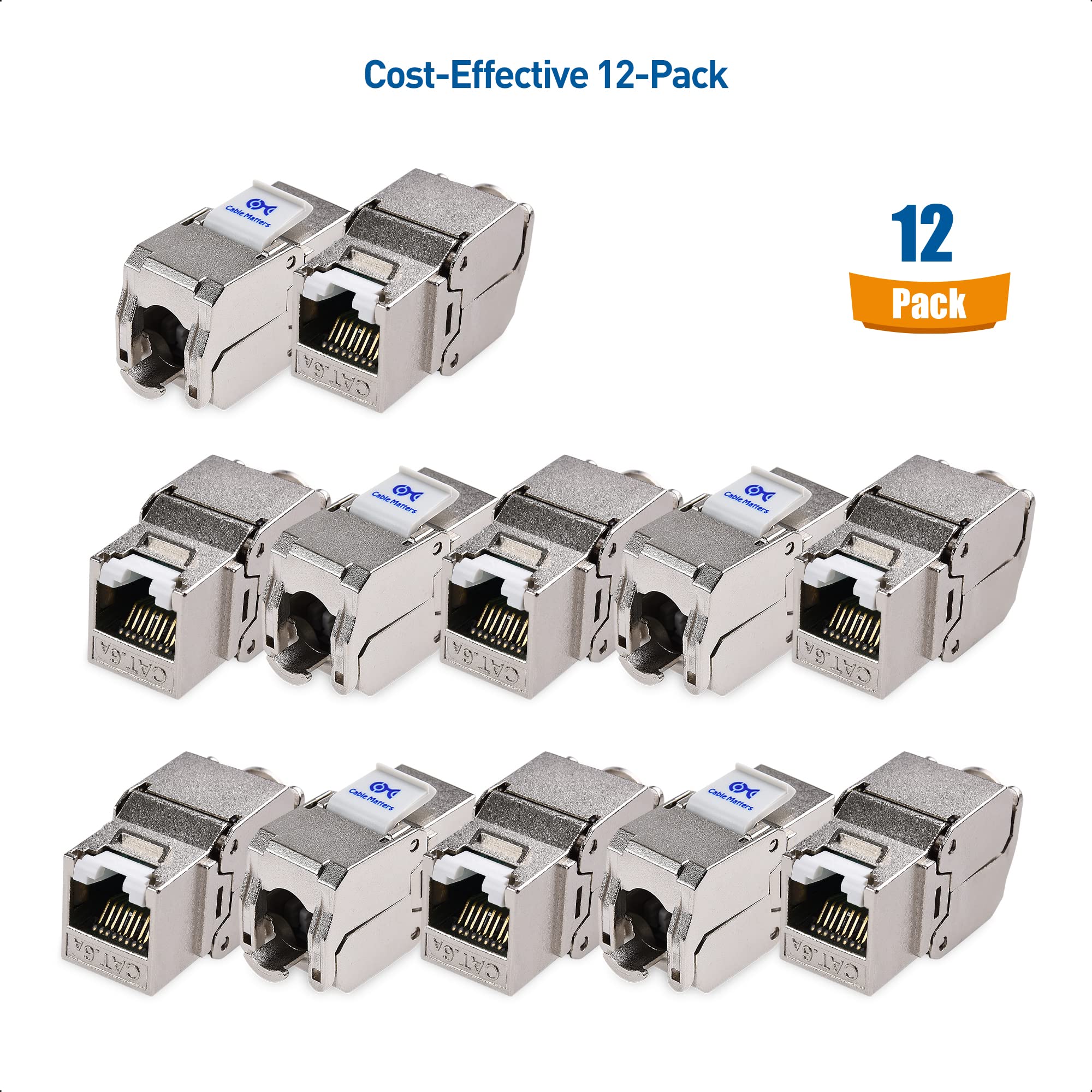 Foto 8 pulgar | Keystone Jack Cable Matters, Certificado Ul, 10 Gbps, Cat6a/cat6, Paquete De 12 - Venta Internacional.