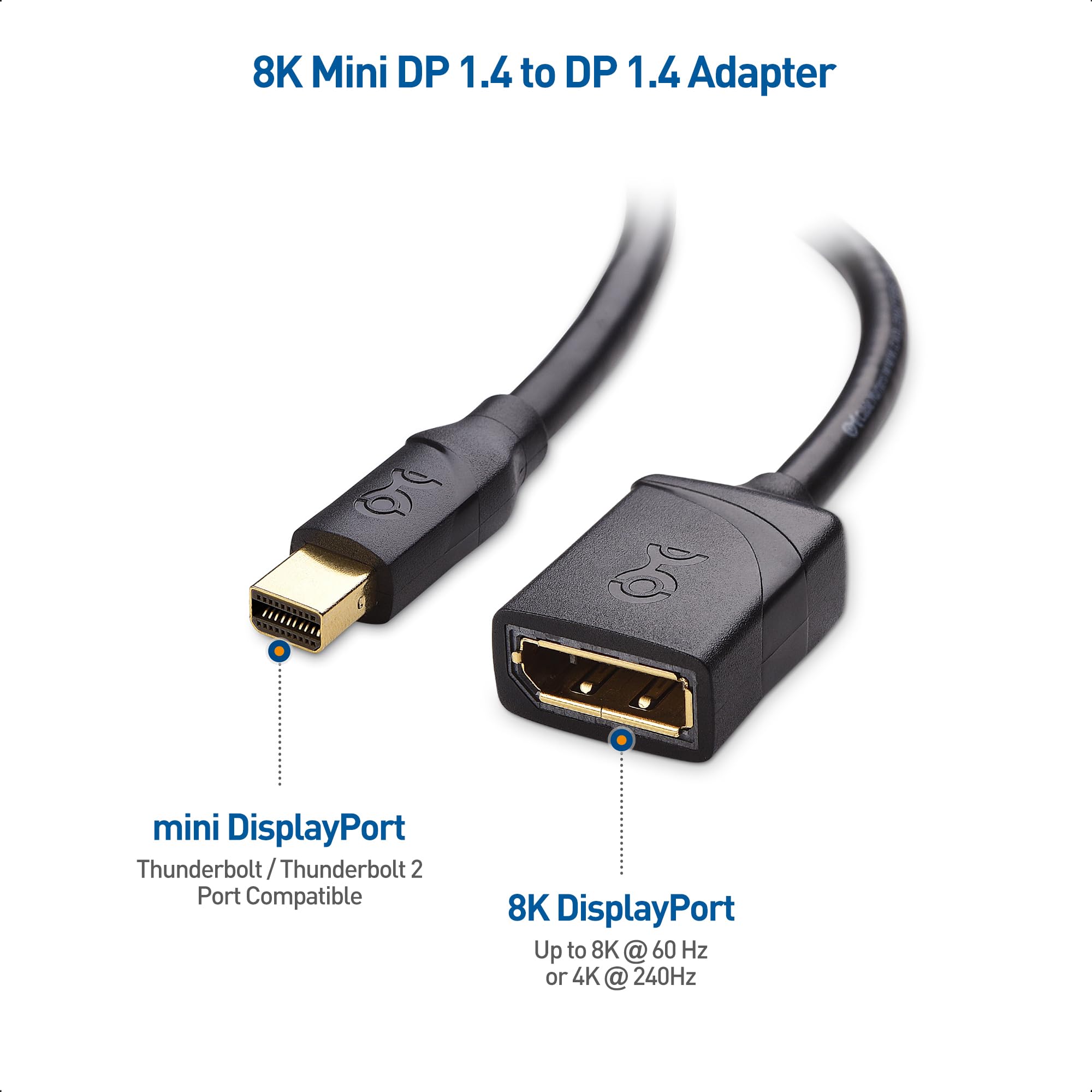 Foto 2 | Adaptador Cable Matters De Mini Displayport A Displayport 1.4 De 8k, Paquete De 2 Unidades - Venta Internacional.