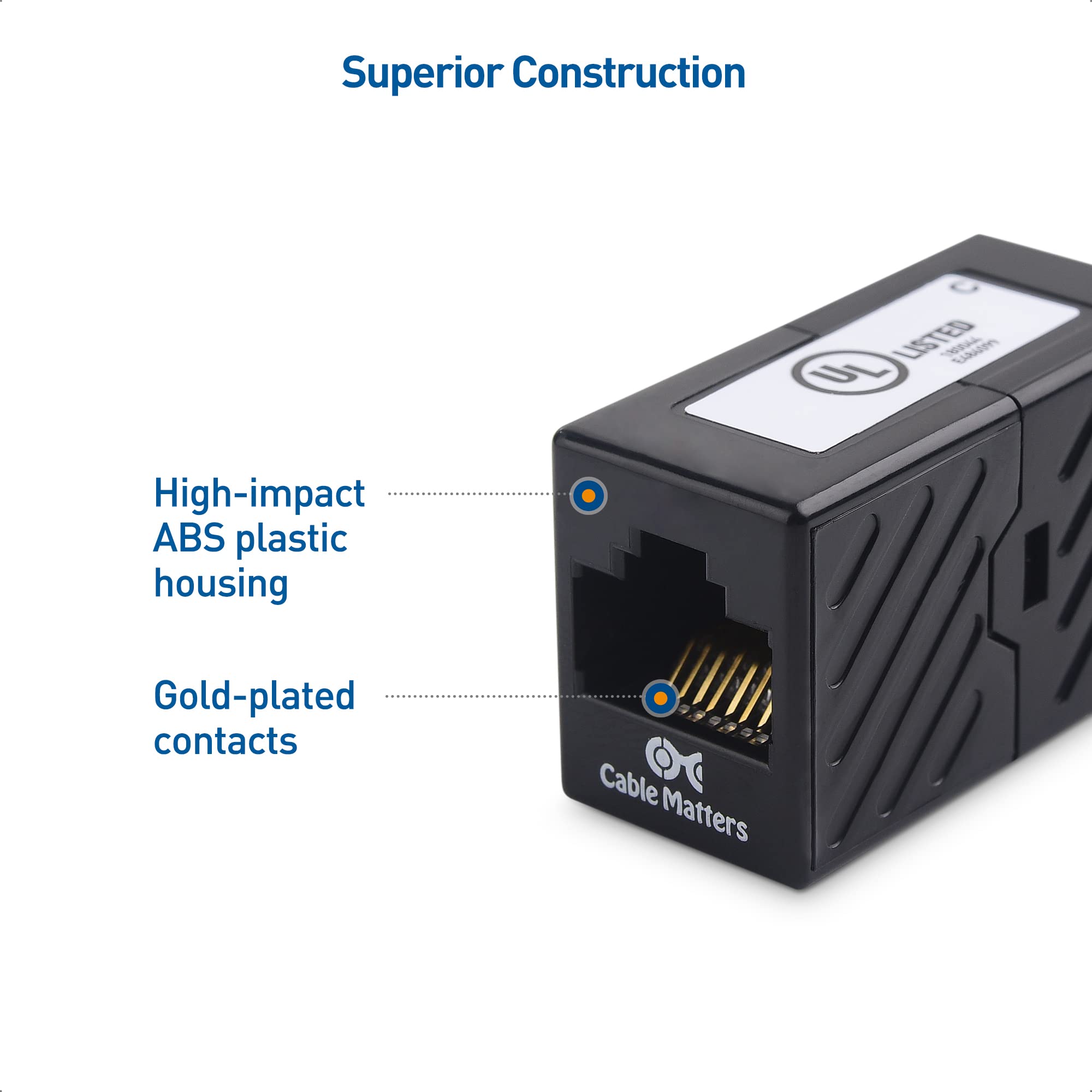 Foto 6 pulgar | Cable Acoplador Ethernet Matters Cat 6, Paquete De 10 Unidades, Color Negro, Certificado Ul - Venta Internacional.