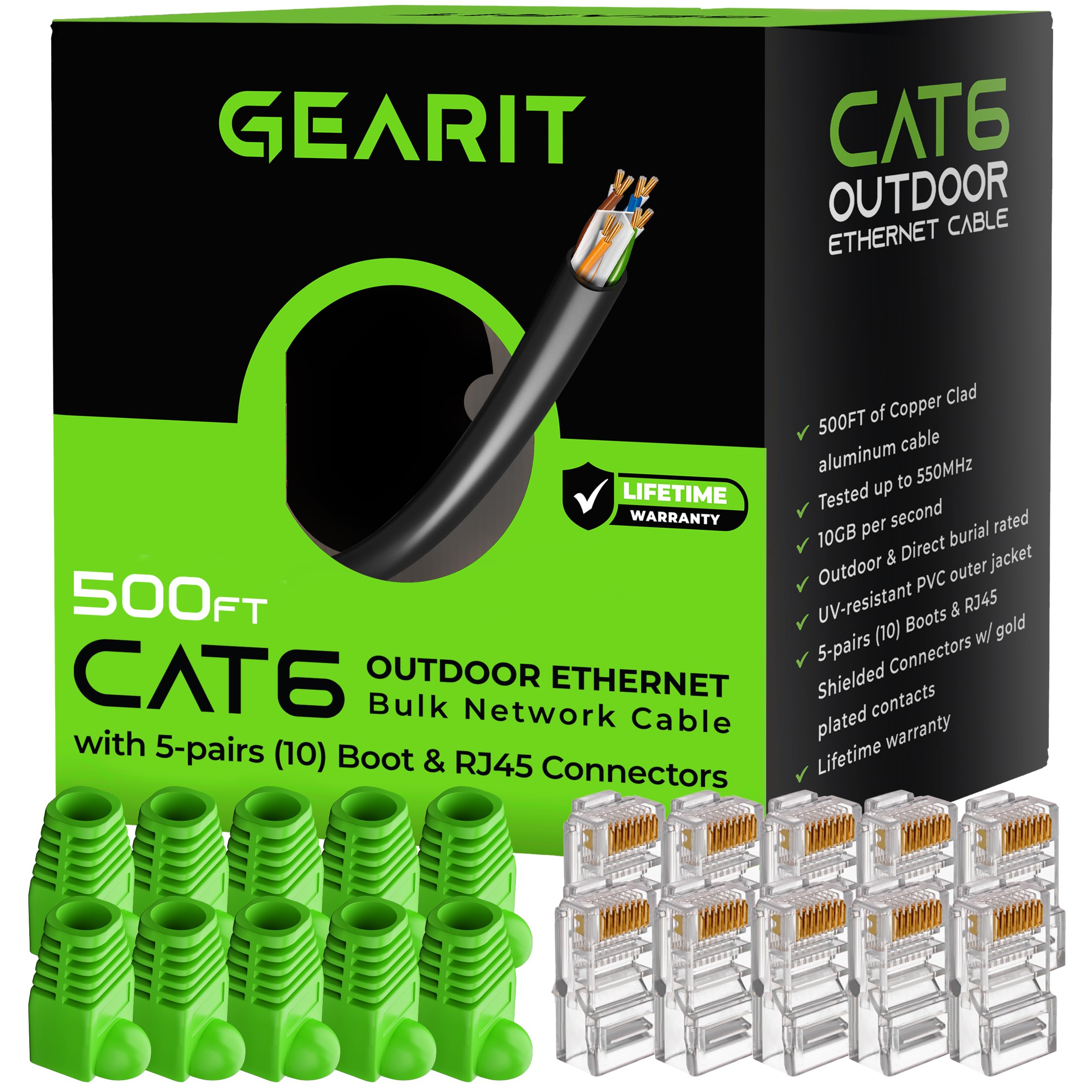 Foto 1 | Cable De Conexión Ethernet Gearit Rj45 Cat-6, 10 Gbps, 500 Pies, Negro - Venta Internacional.