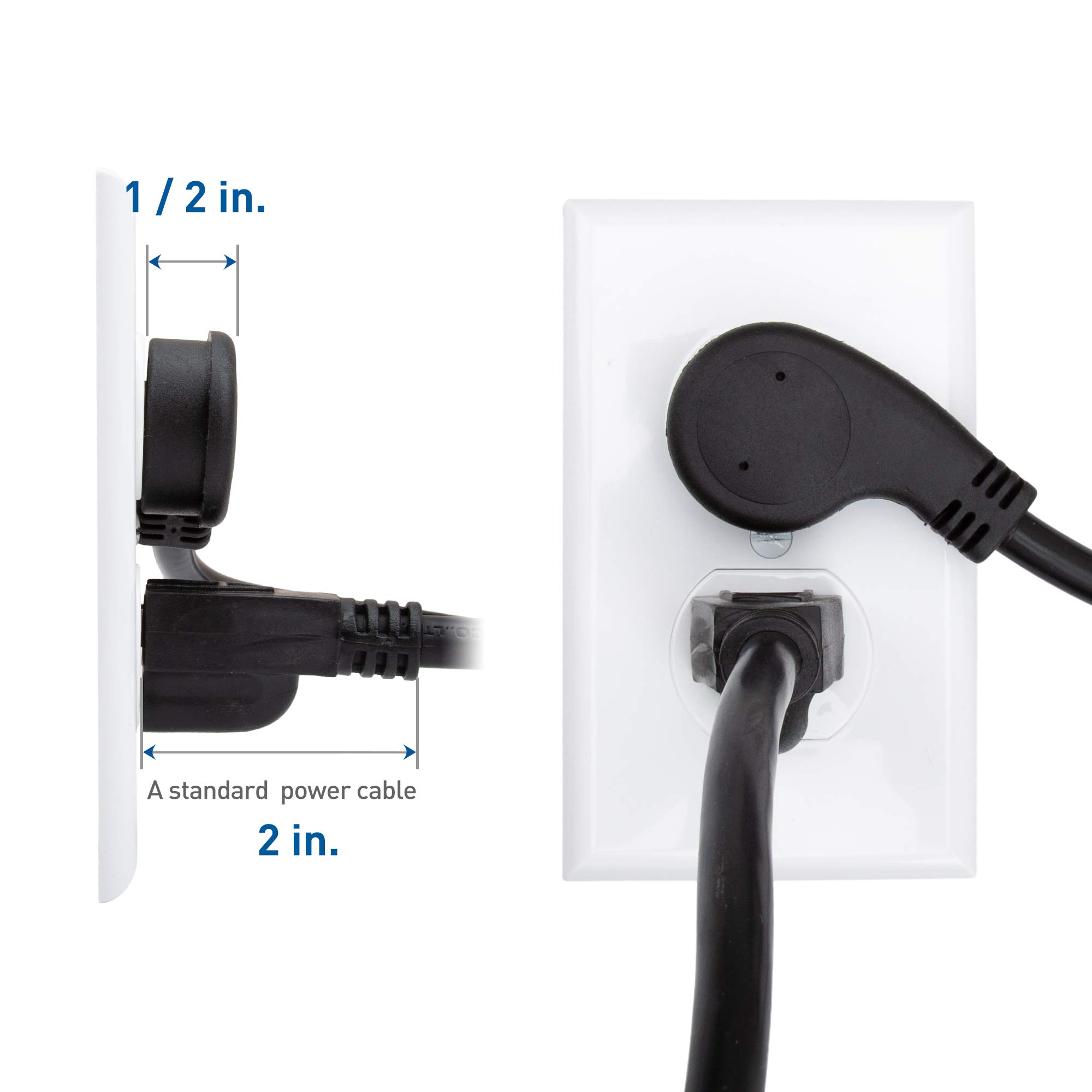 Foto 6 pulgar | Cable De Alimentación Cable Matters, Perfil Bajo, Ángulo Recto, 16 Awg, 6 Pies - Venta Internacional.