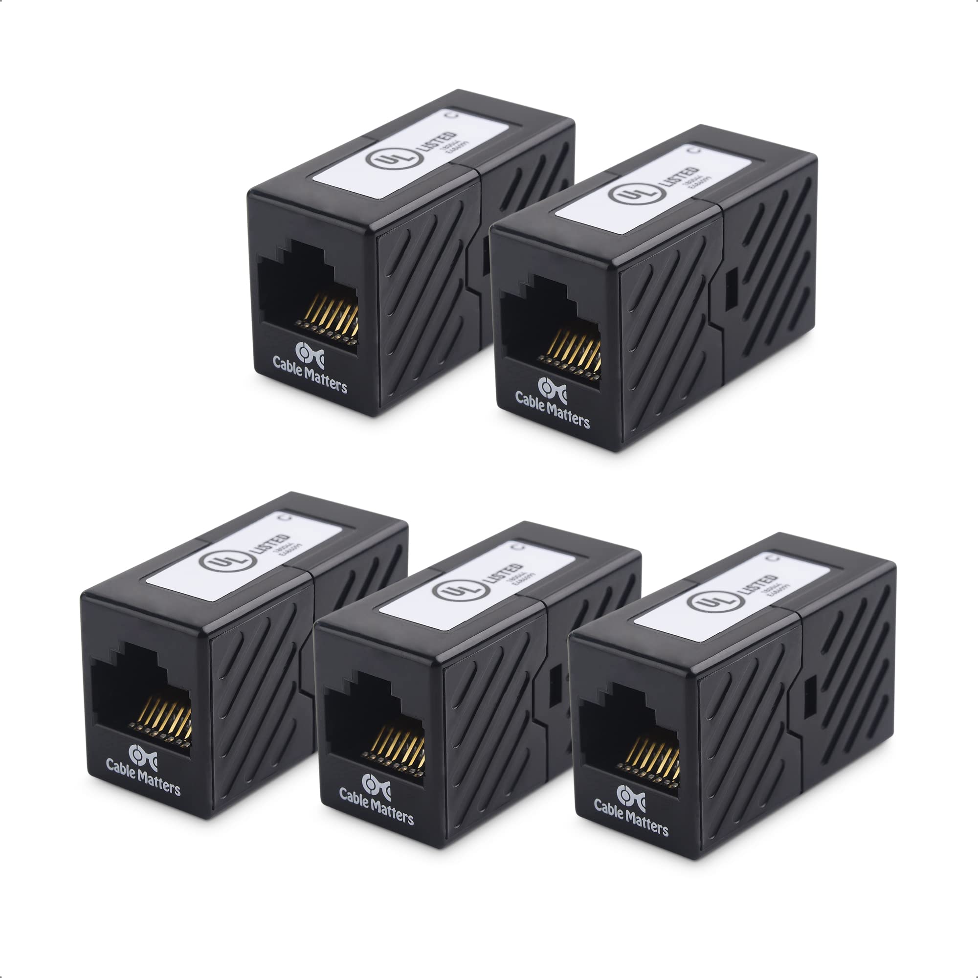 Cable Acoplador Ethernet Matters, Paquete De 5 Unidades, Cat 6, 10 Gbps, Con Certificación Ul - Venta Internacional.