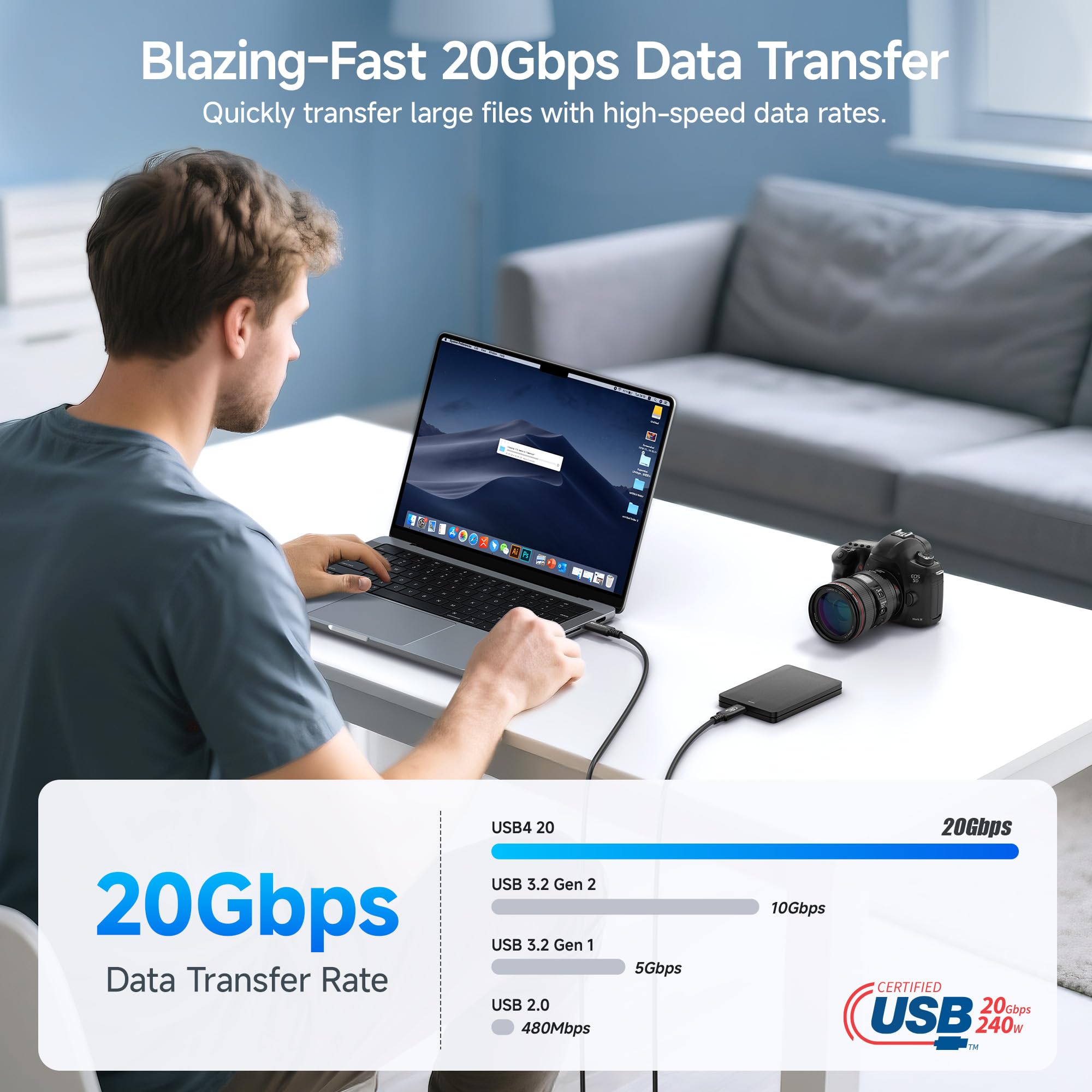 Foto 4 pulgar | Cable Usb4 Matters Usb 4 De 20 Gbps, Usb 4, 2 M, Thunderbolt 4 - Venta Internacional.