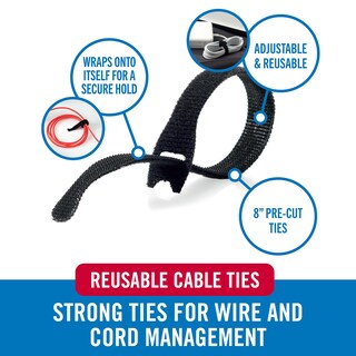 Foto 2 | Bridas Para Cables Marca Velcro, Resistentes, Reutilizables, 60 Unidades, 20 Cm, Negras - Venta Internacional.