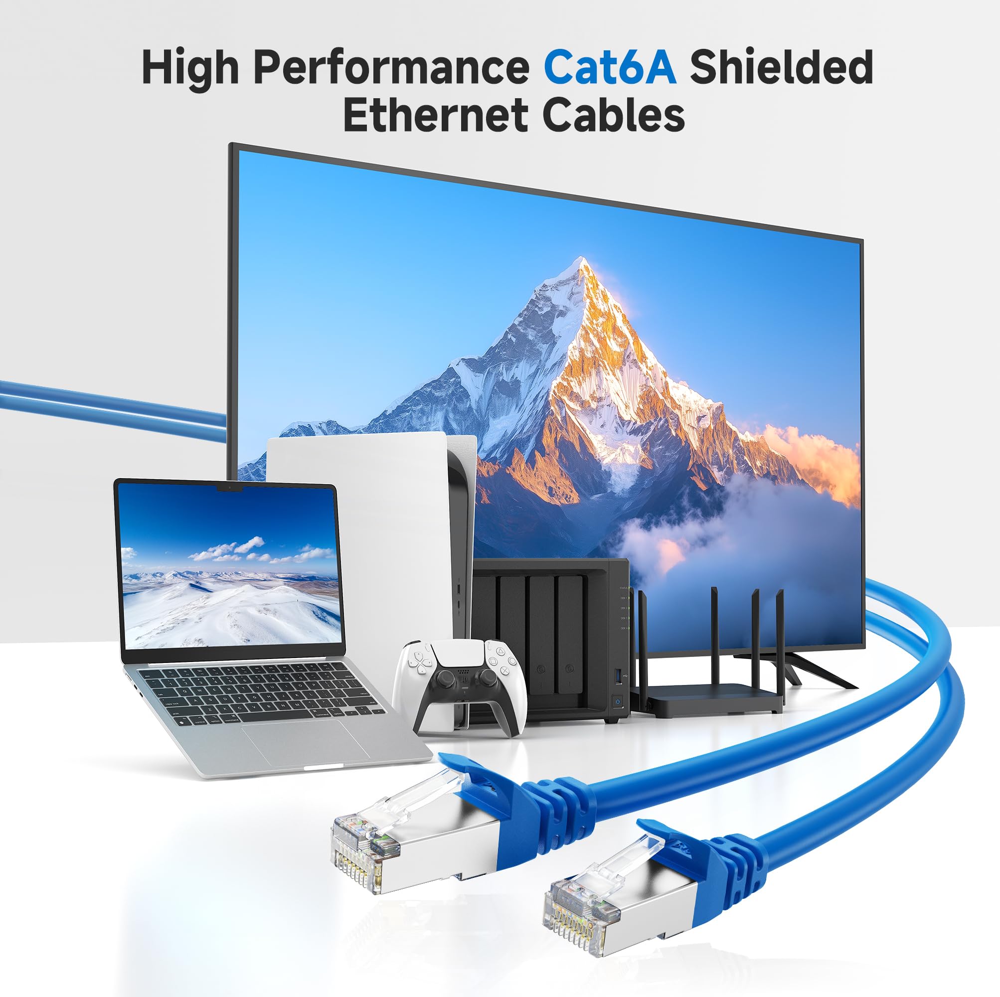Foto 3 pulgar | Cable Ethernet Matters Cat 6a De 10 Gbps, 3 Pies, Azul, Paquete De 5 - Venta Internacional.