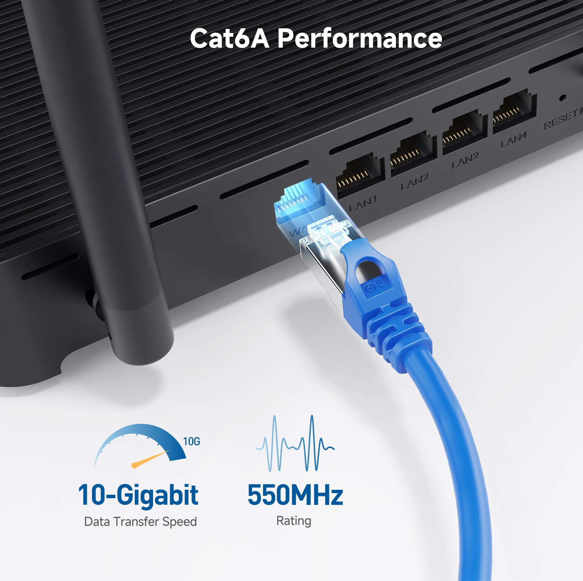 Foto 4 pulgar | Cable Ethernet Matters Cat 6a De 10 Gbps, 3 Pies, Azul, Paquete De 5 - Venta Internacional.
