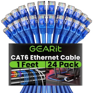 Foto 1 | Cable Ethernet Gearit Cat6 30 Cm Azul (paquete De 24) - Venta Internacional.