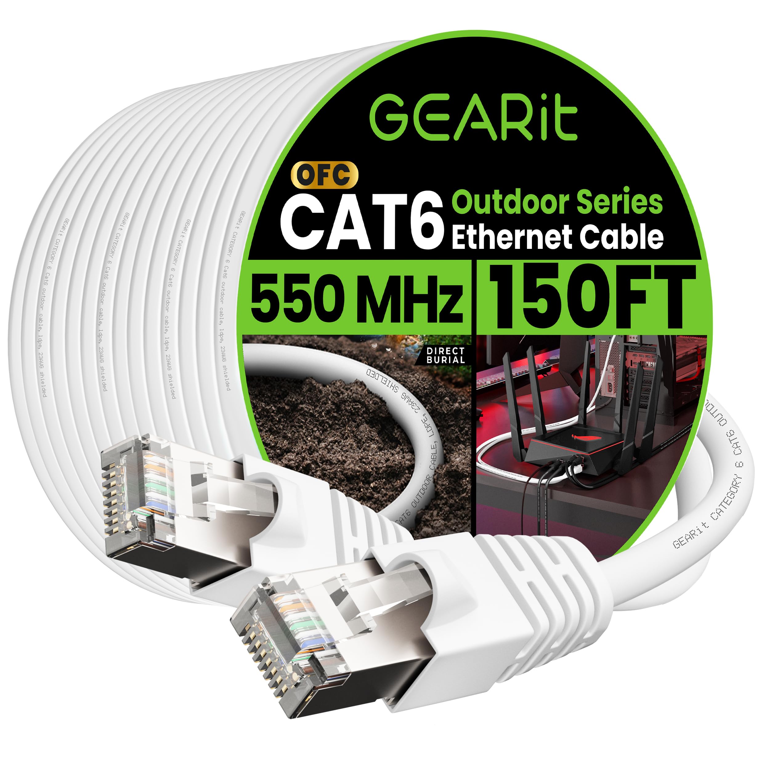Foto 2 pulgar | Cable Ethernet Gearit Cat6 Outdoor, 150 Pies, 23 Awg, Cobre Puro - Venta Internacional.