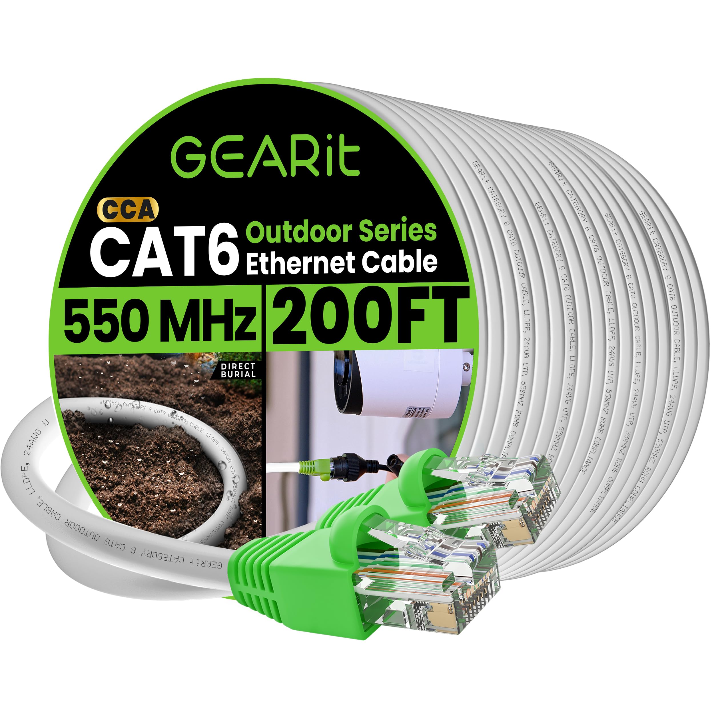 Foto 1 | Cable De Conexión Ethernet Gearit Rj45 Cat-6 60,9 M Blanco Para Exteriores - Venta Internacional.